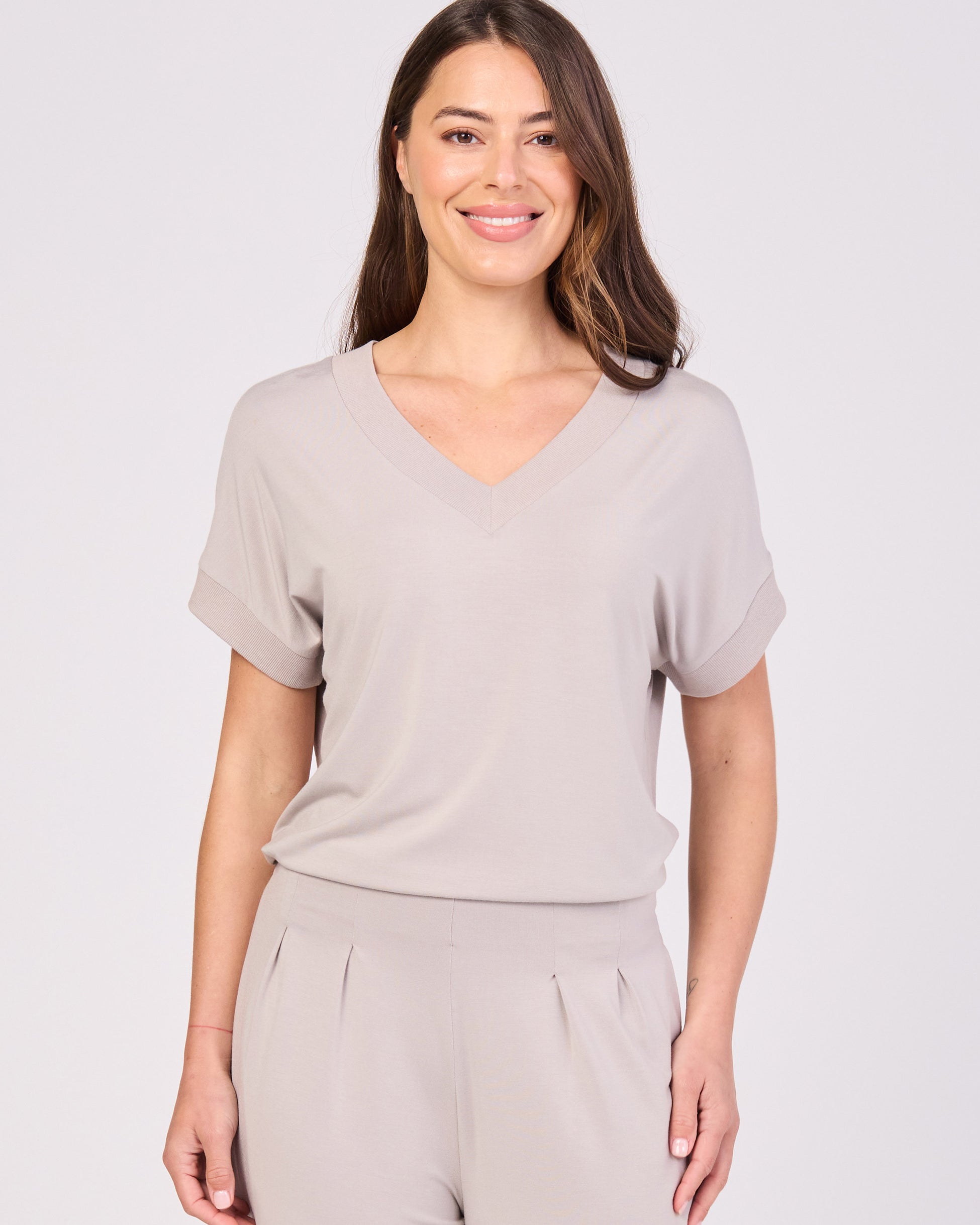 Simone V Neck Top- Paloma
