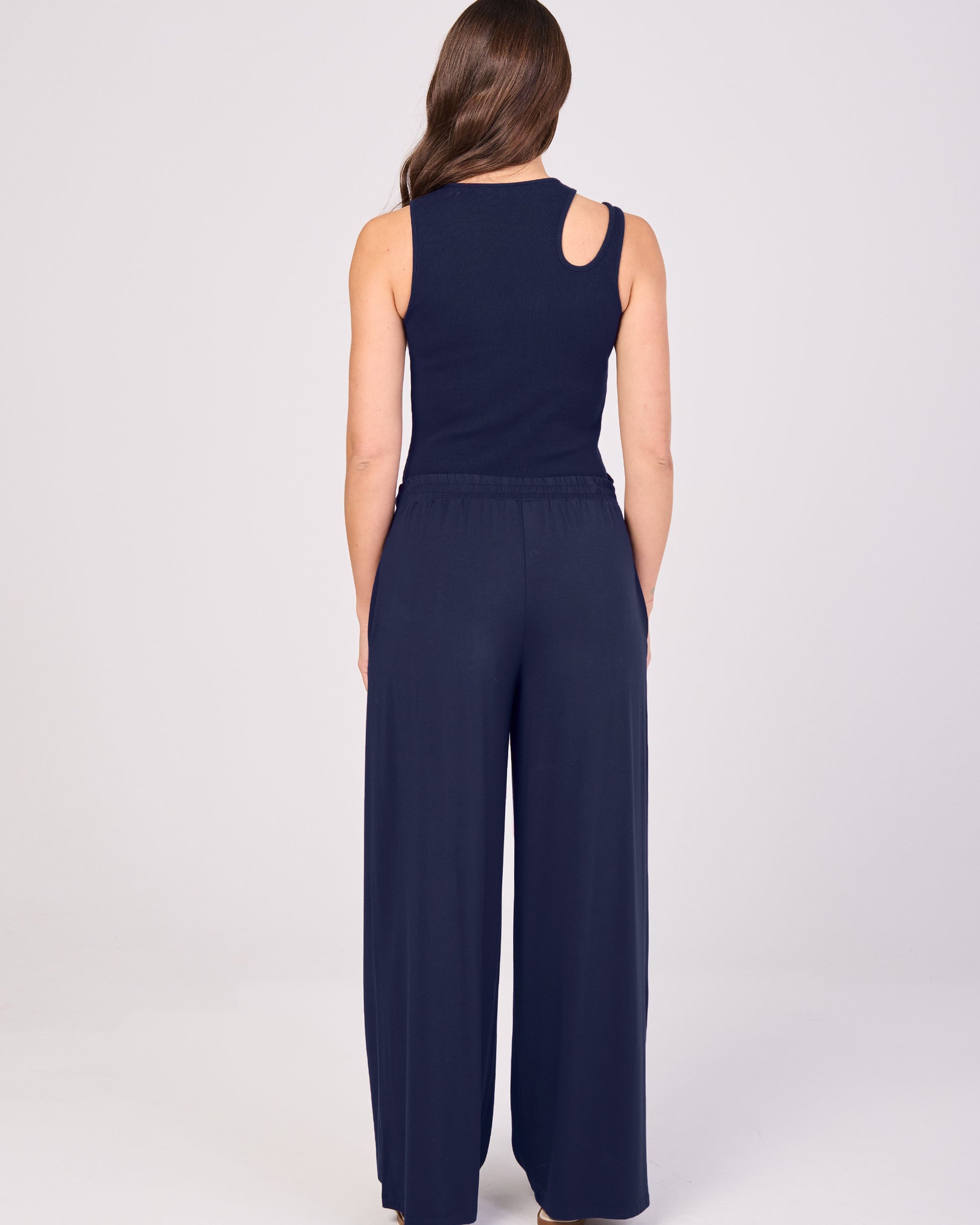 Emery Wide Leg Pants - Navy