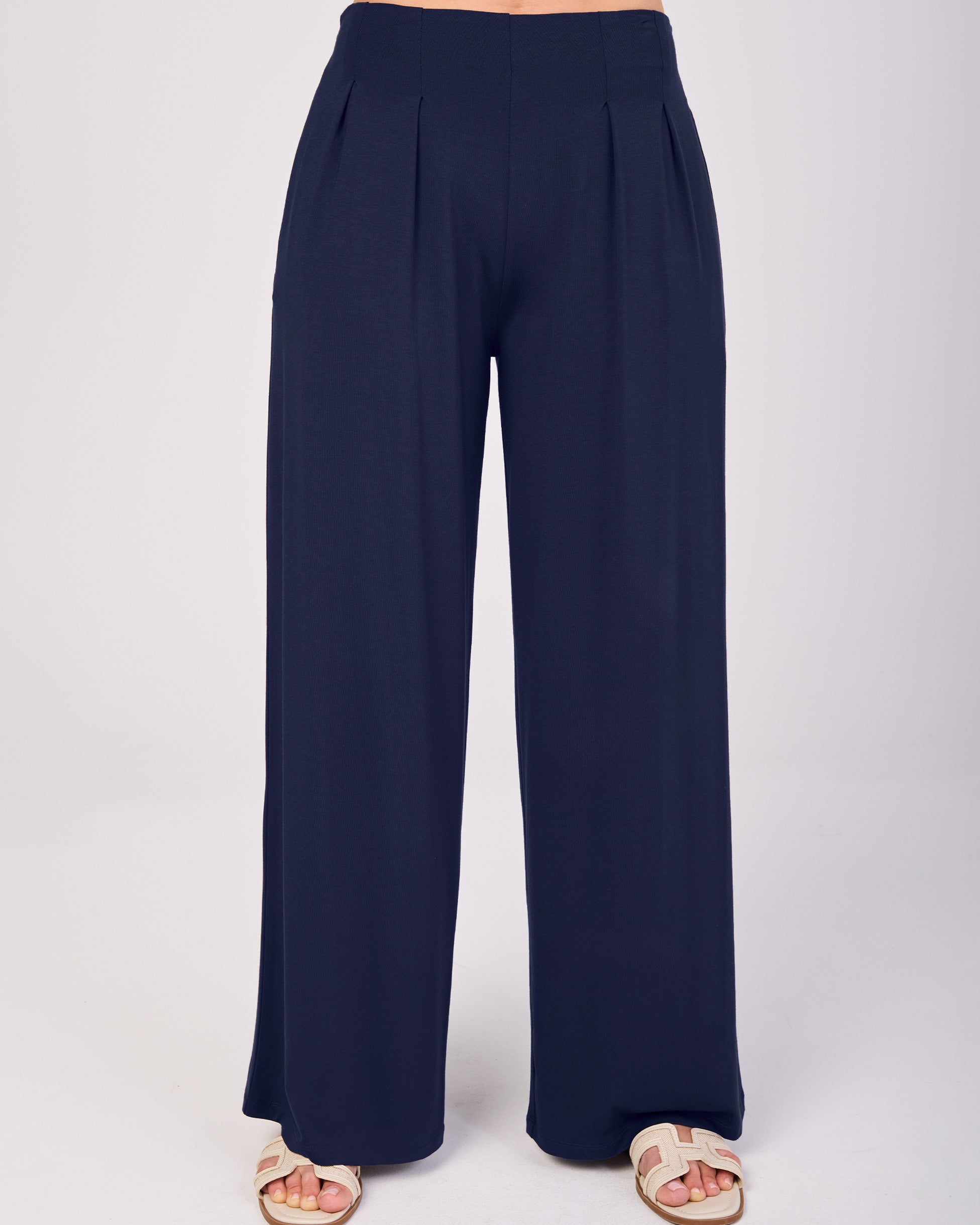 Emery Wide Leg Pants - Navy