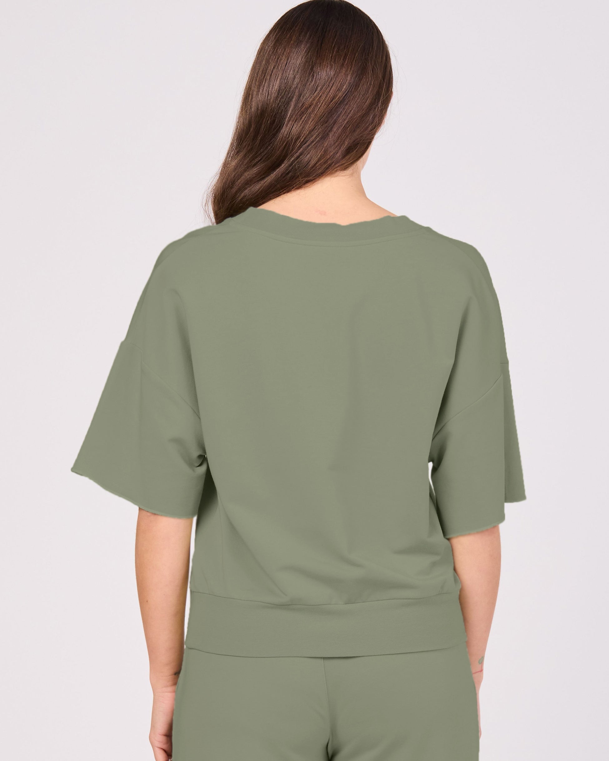 V Neck Sweat - willow