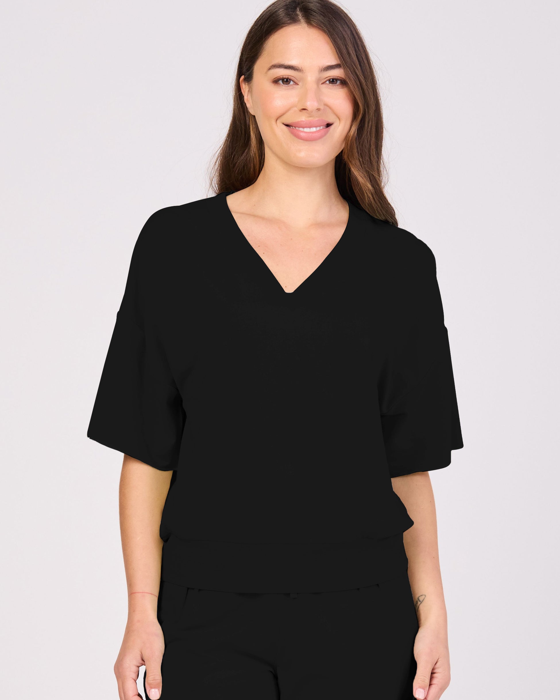 V Neck Sweat - Black