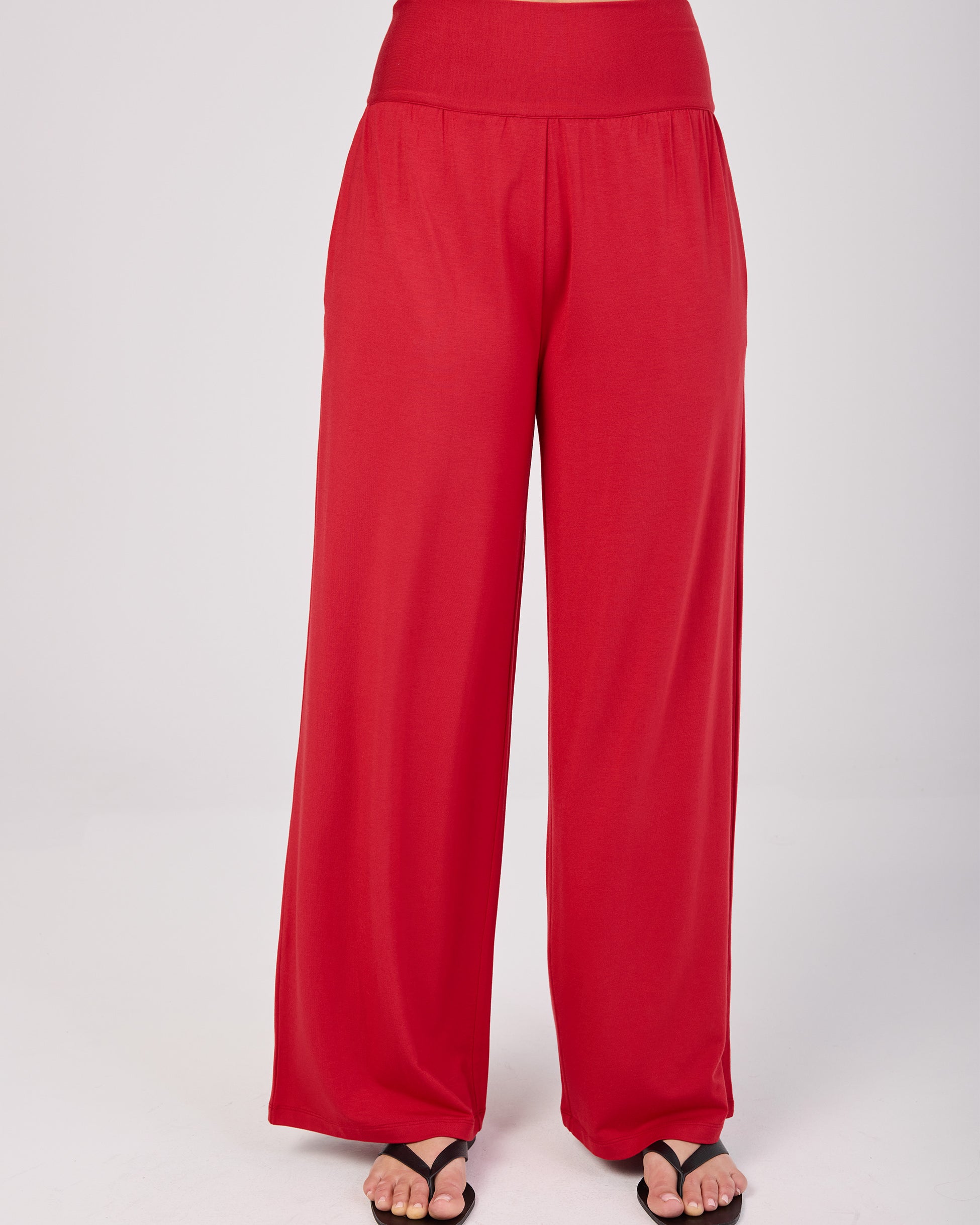 Nomad Modal Wide Leg Pant - Cherry