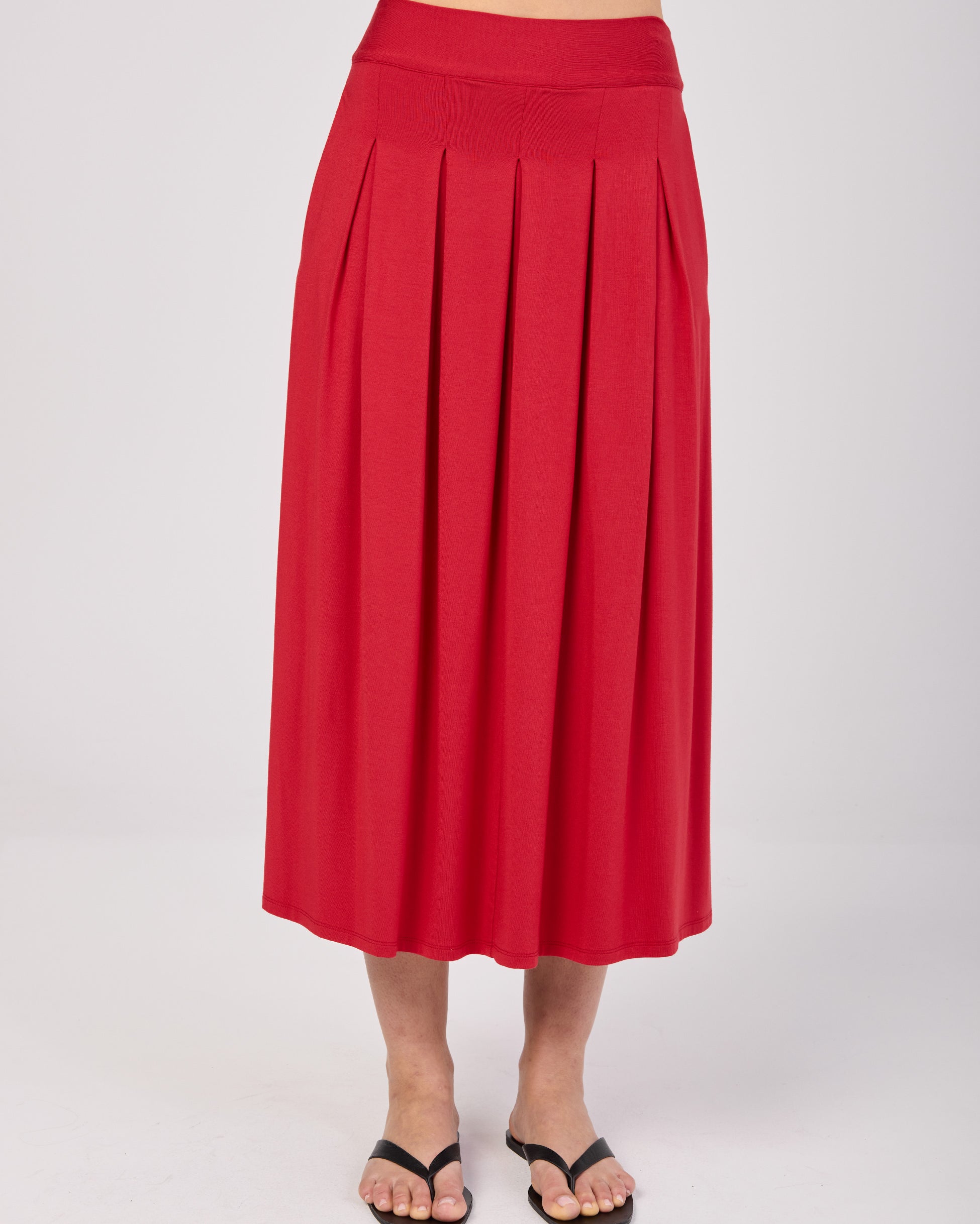 Pleat Skirt - Cherry