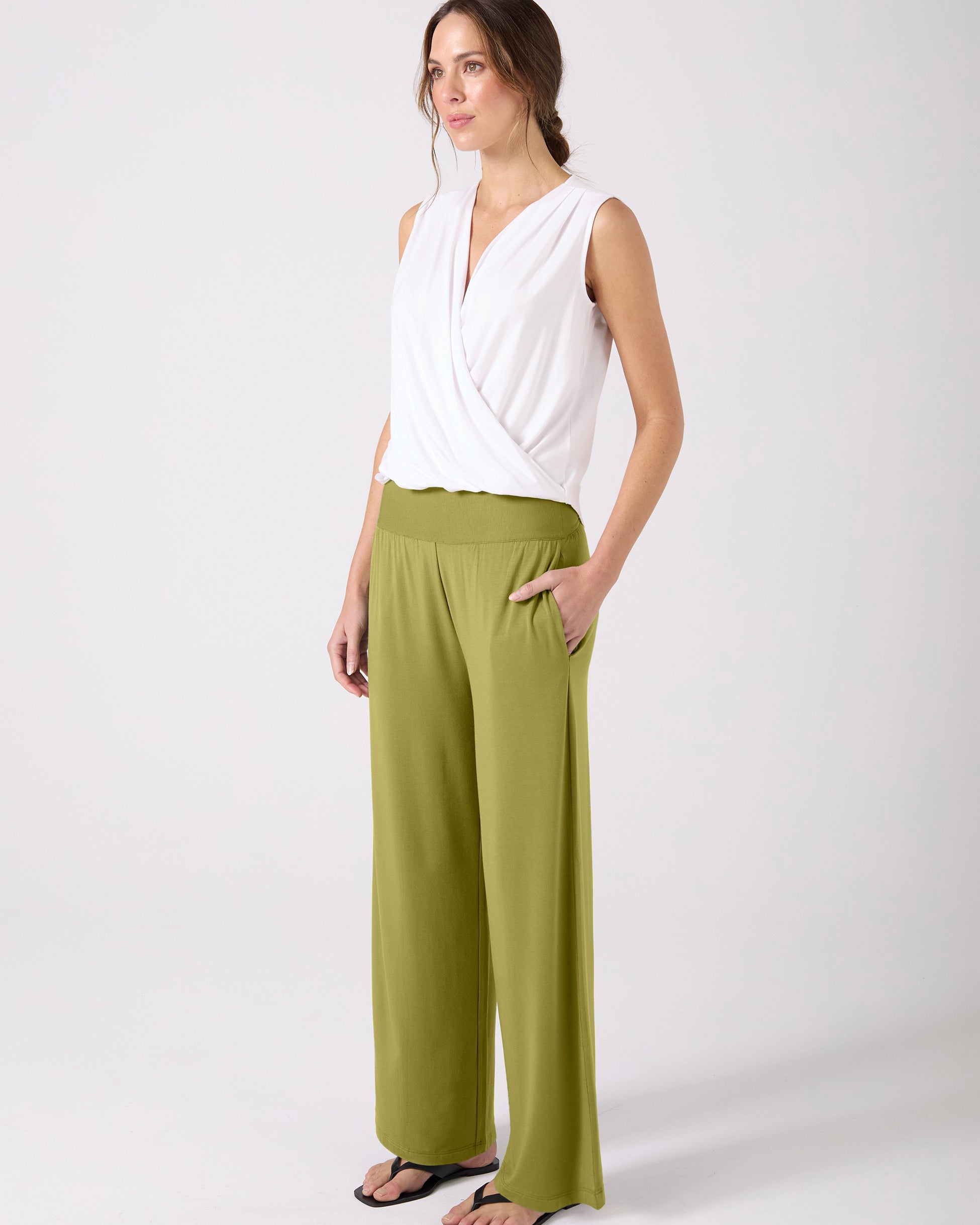 Nomad Modal Wide Leg Pant - Olive