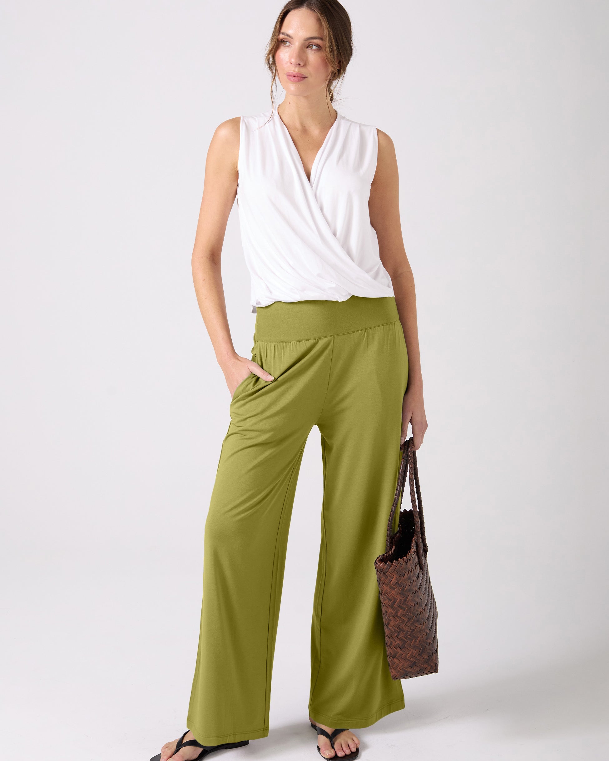 Nomad Modal Wide Leg Pant - Olive