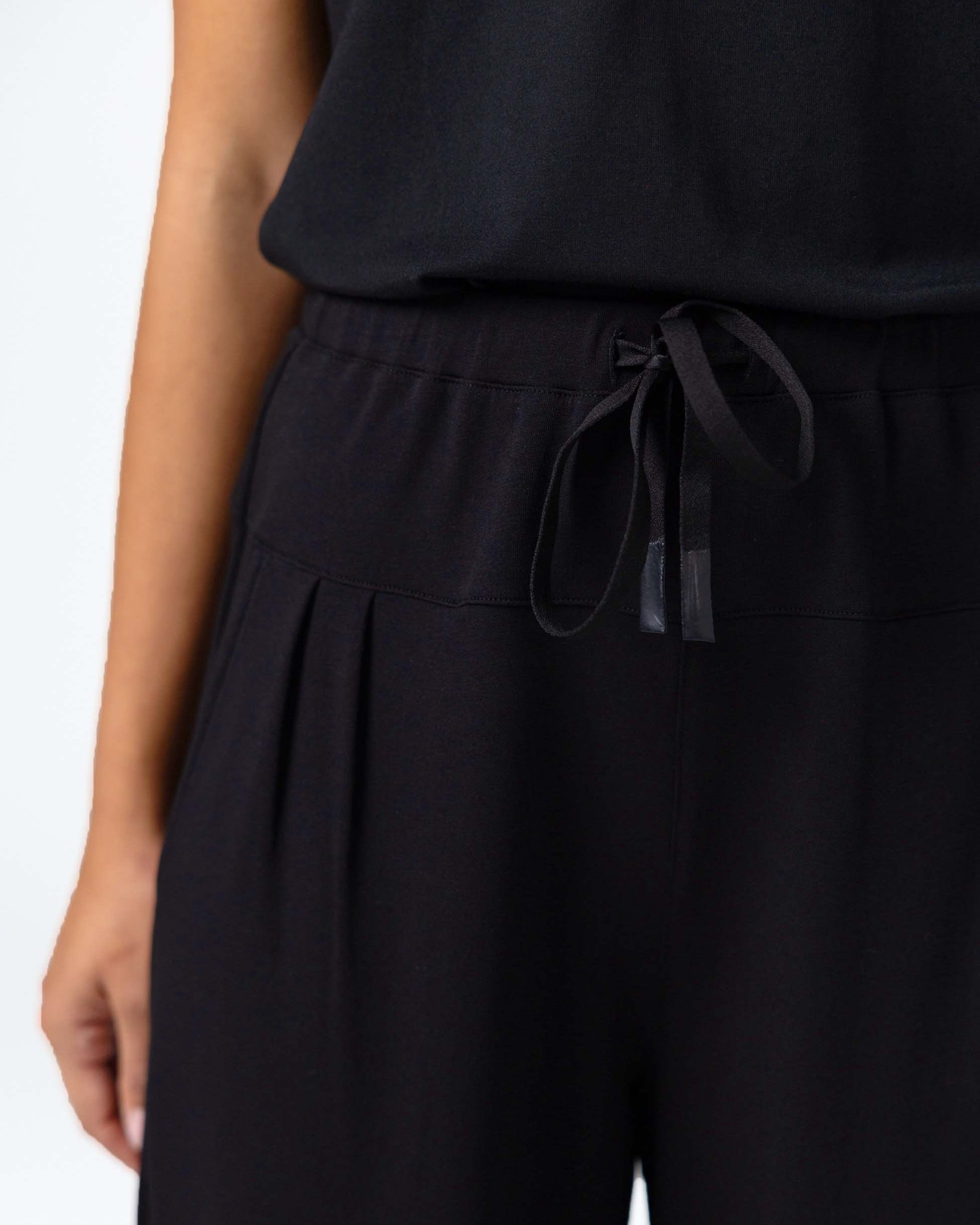 Kyoto Ankle Length French Terry Jogger - Black