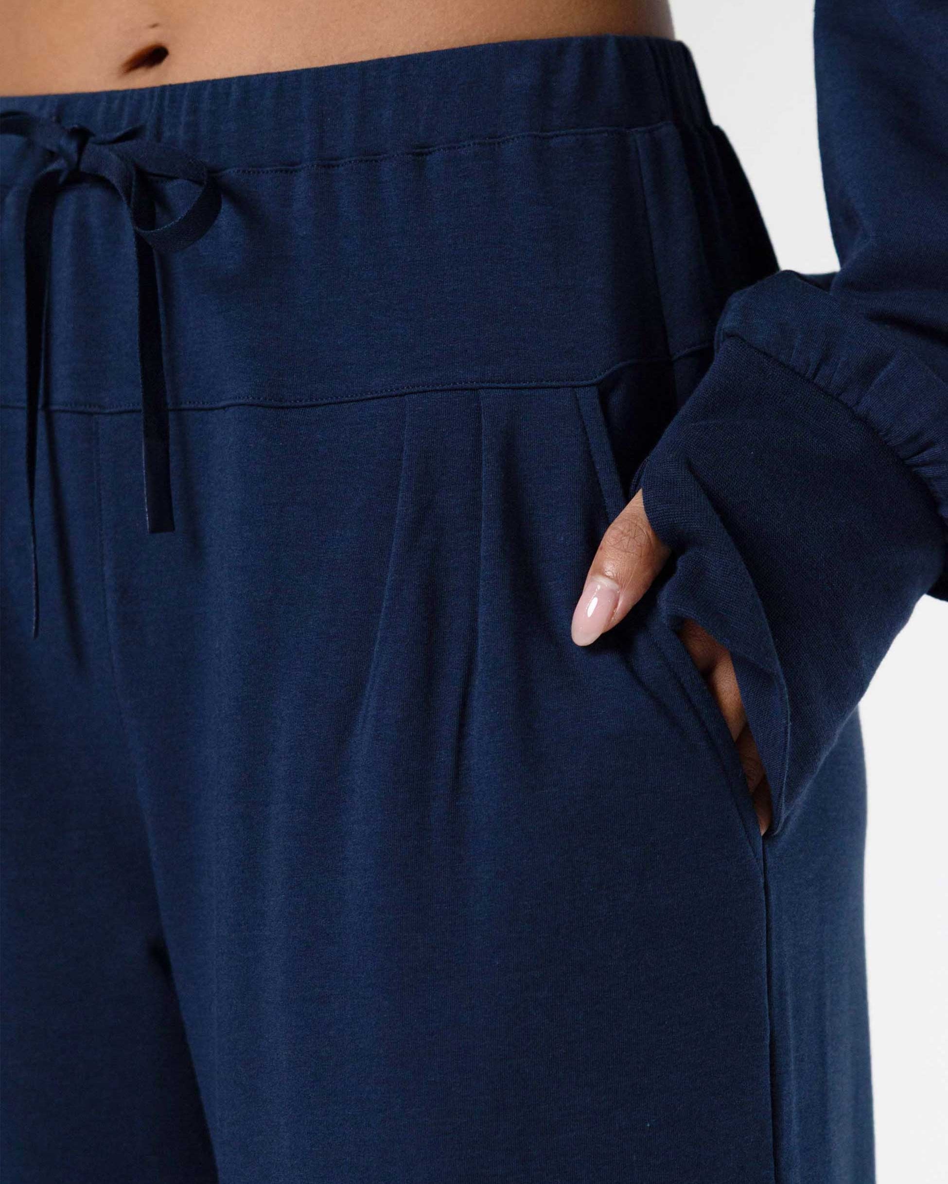 Kyoto Ankle Length French Terry Jogger - Navy