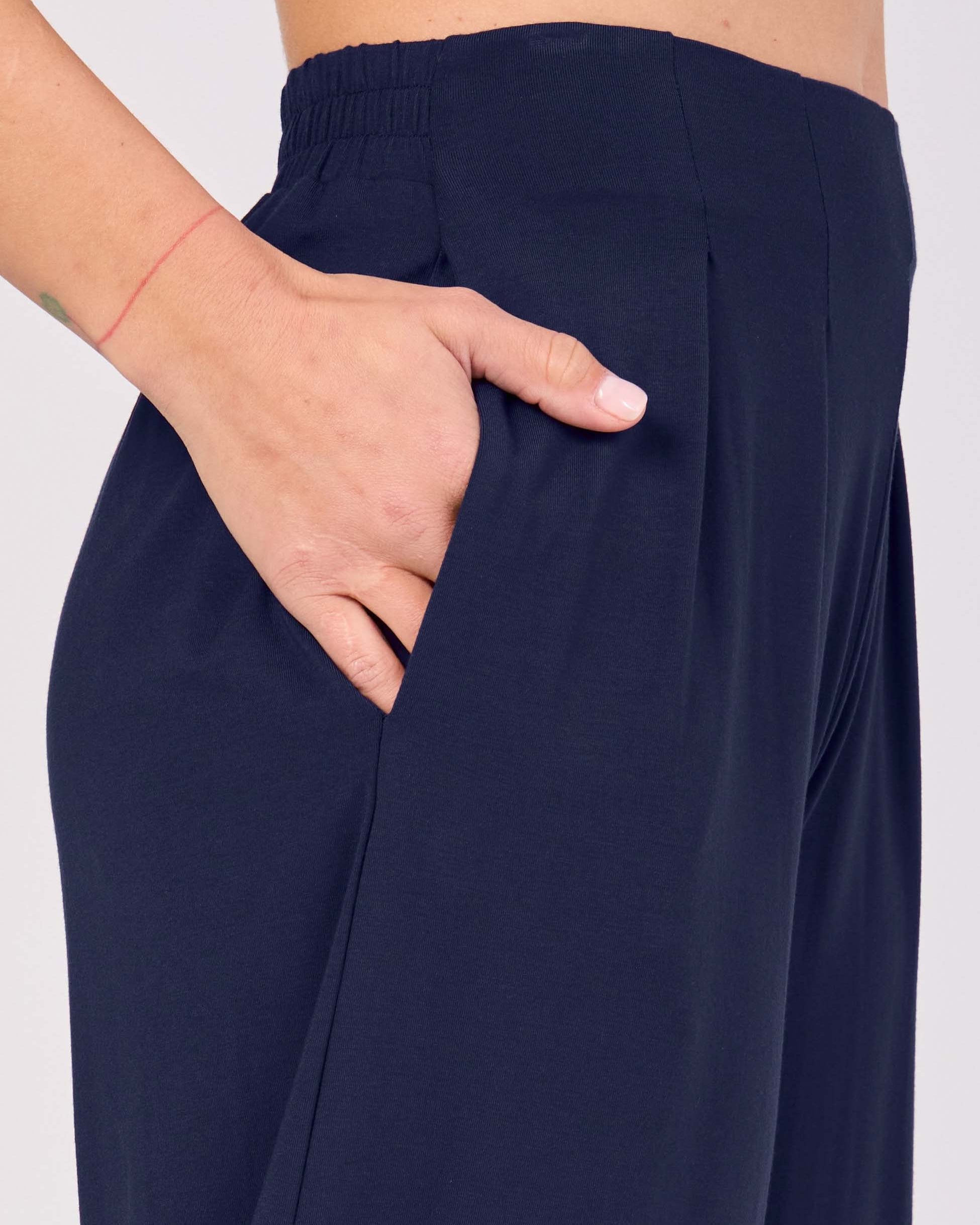 Emery Wide Leg Pants - Navy