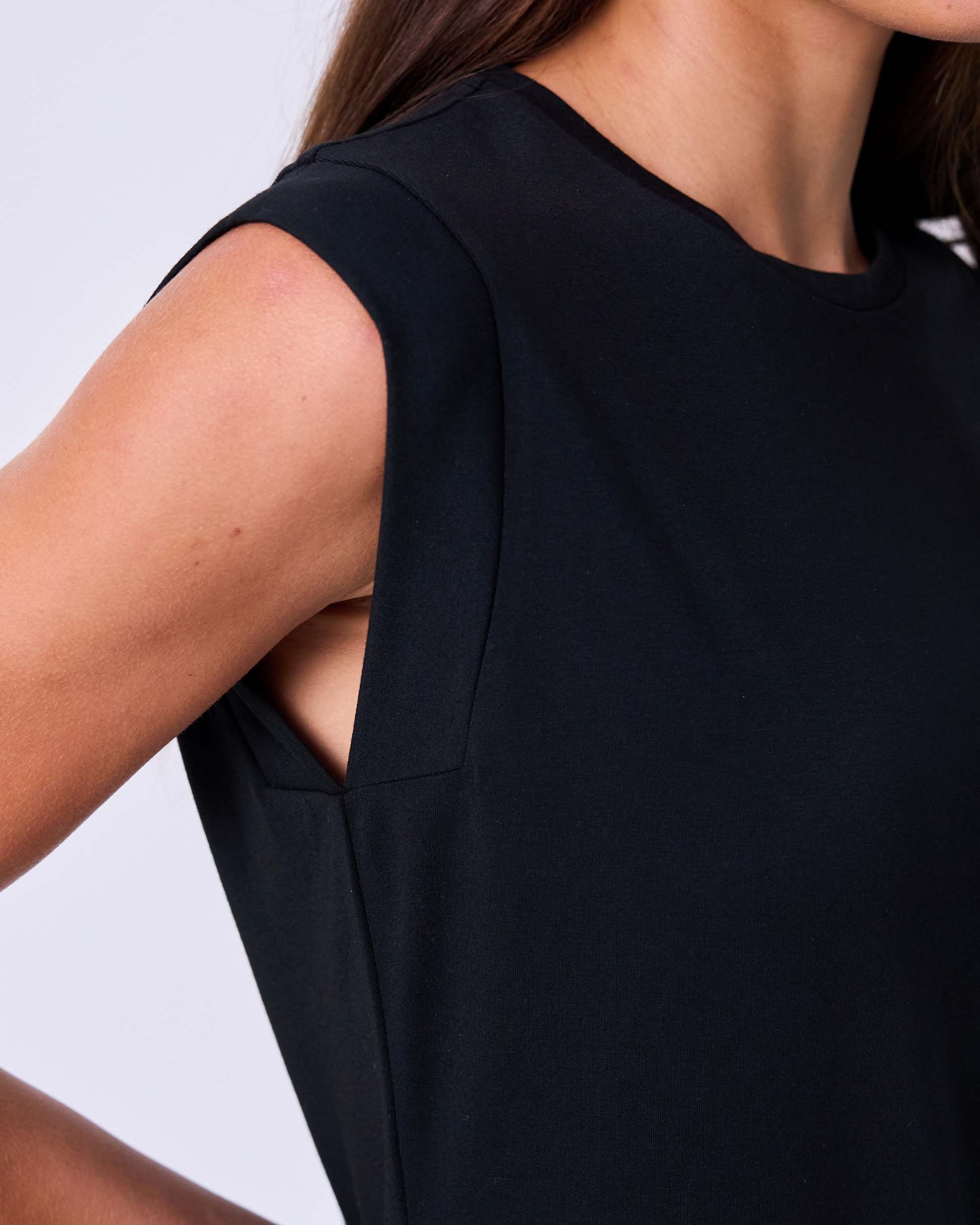 Modal Cap Sleeve Tee - Black