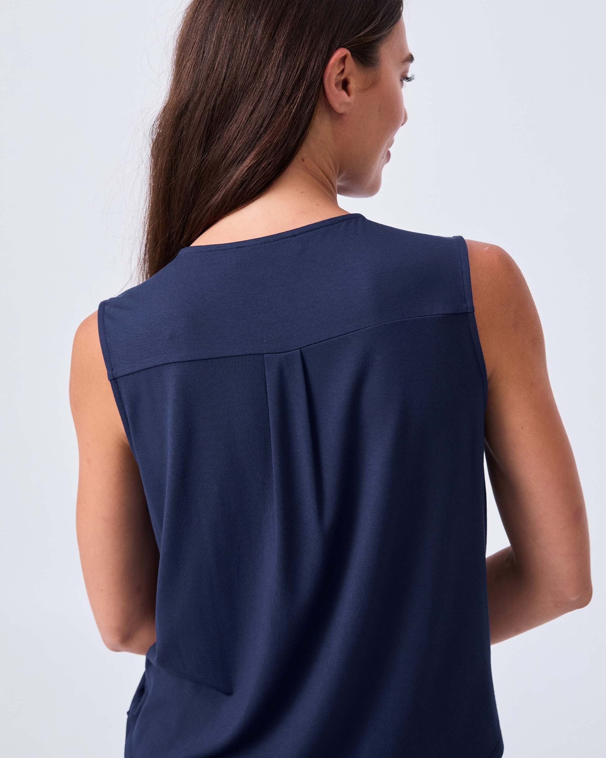 Athena Drape Top - Navy