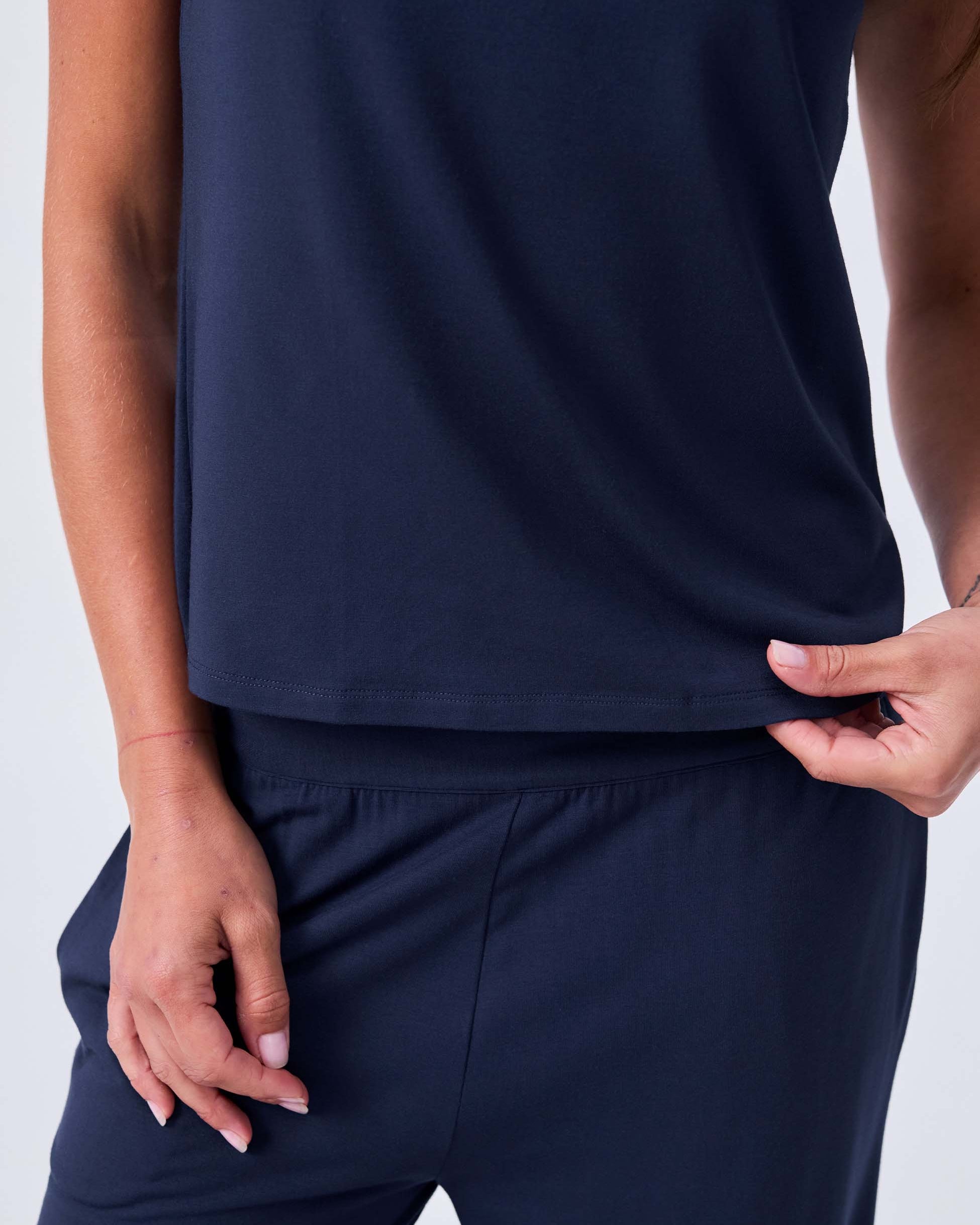 Modal Cap Sleeve Tee - Navy