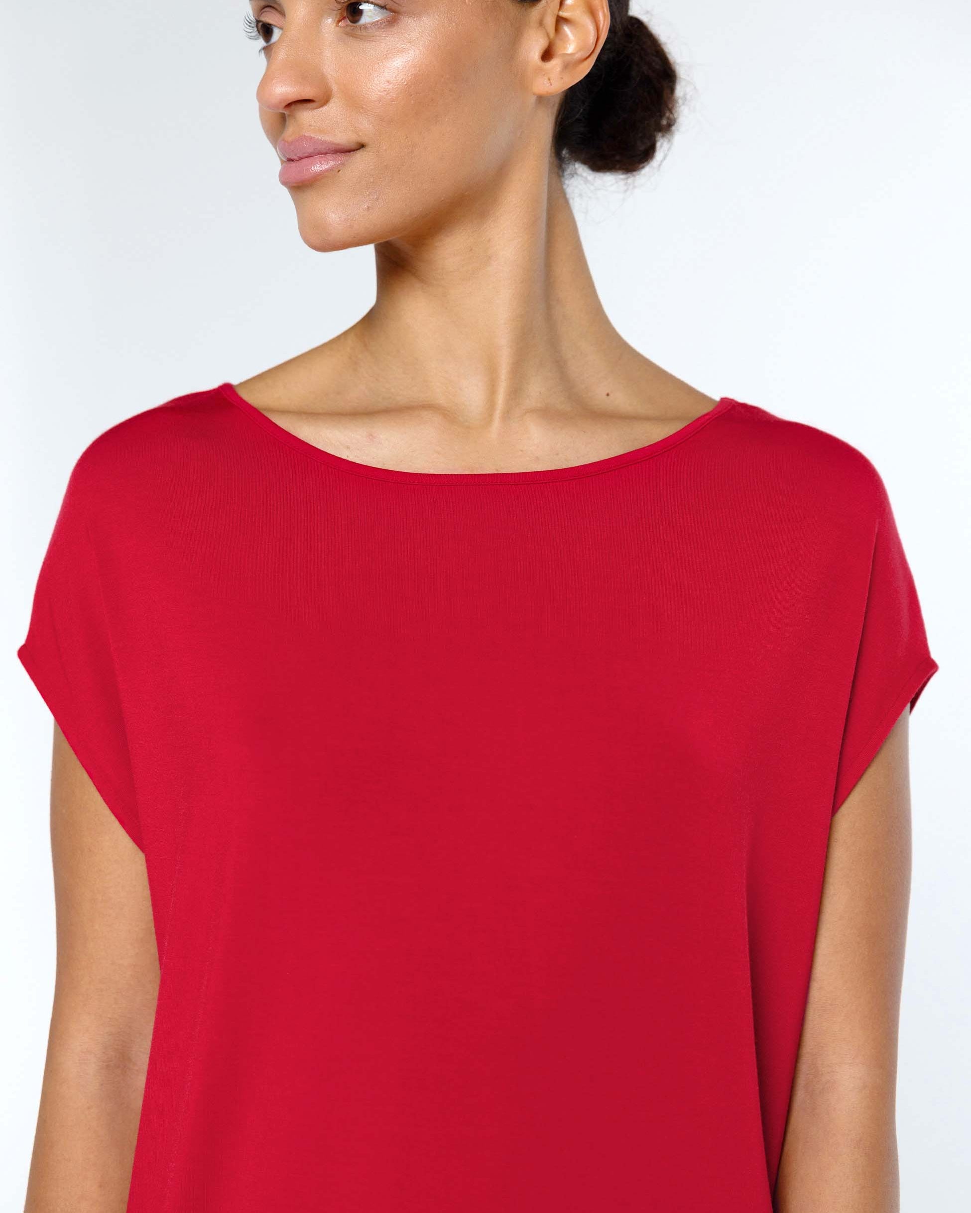 Modal Luxe Layer Tee - Cherry