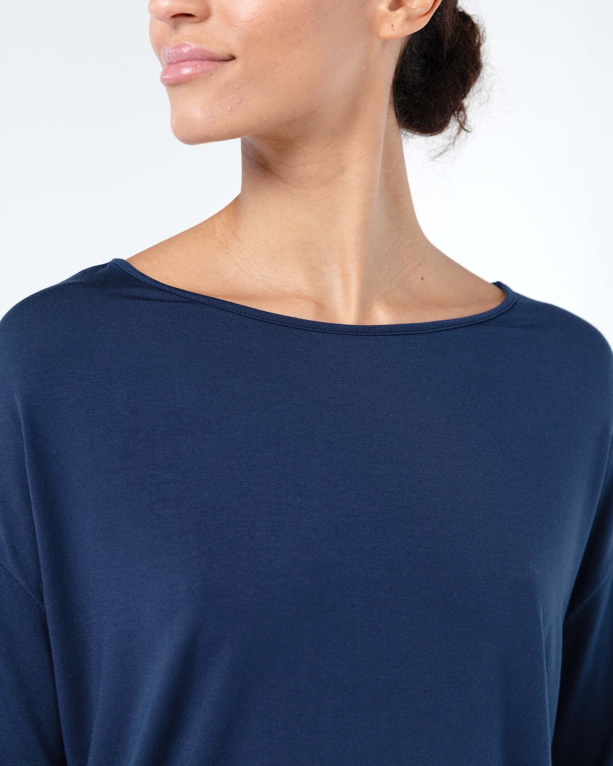 Modal Luxe Layer Tee 3/4 Sleeve - Navy