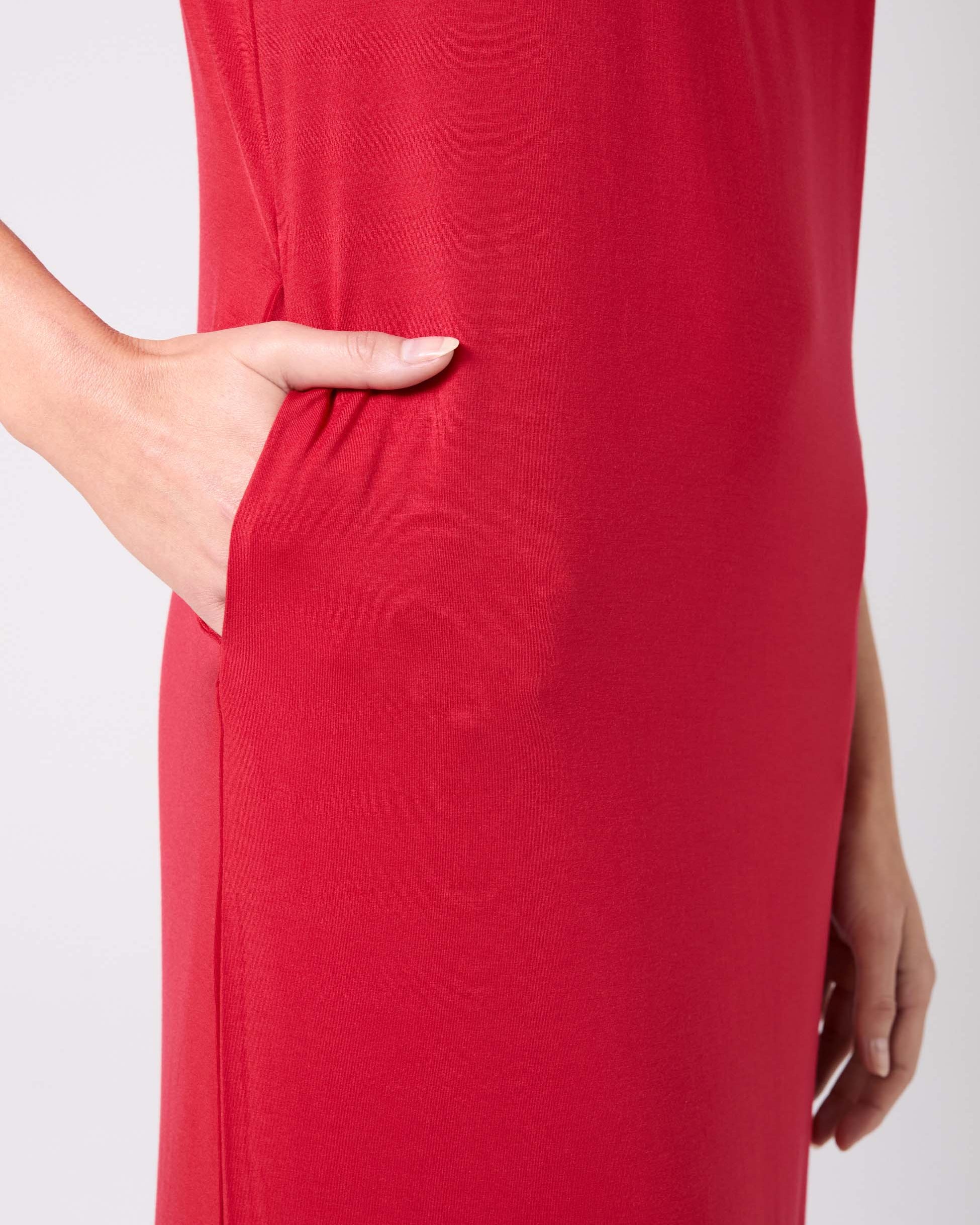 Everly V Neck Maxi Dress - Cherry