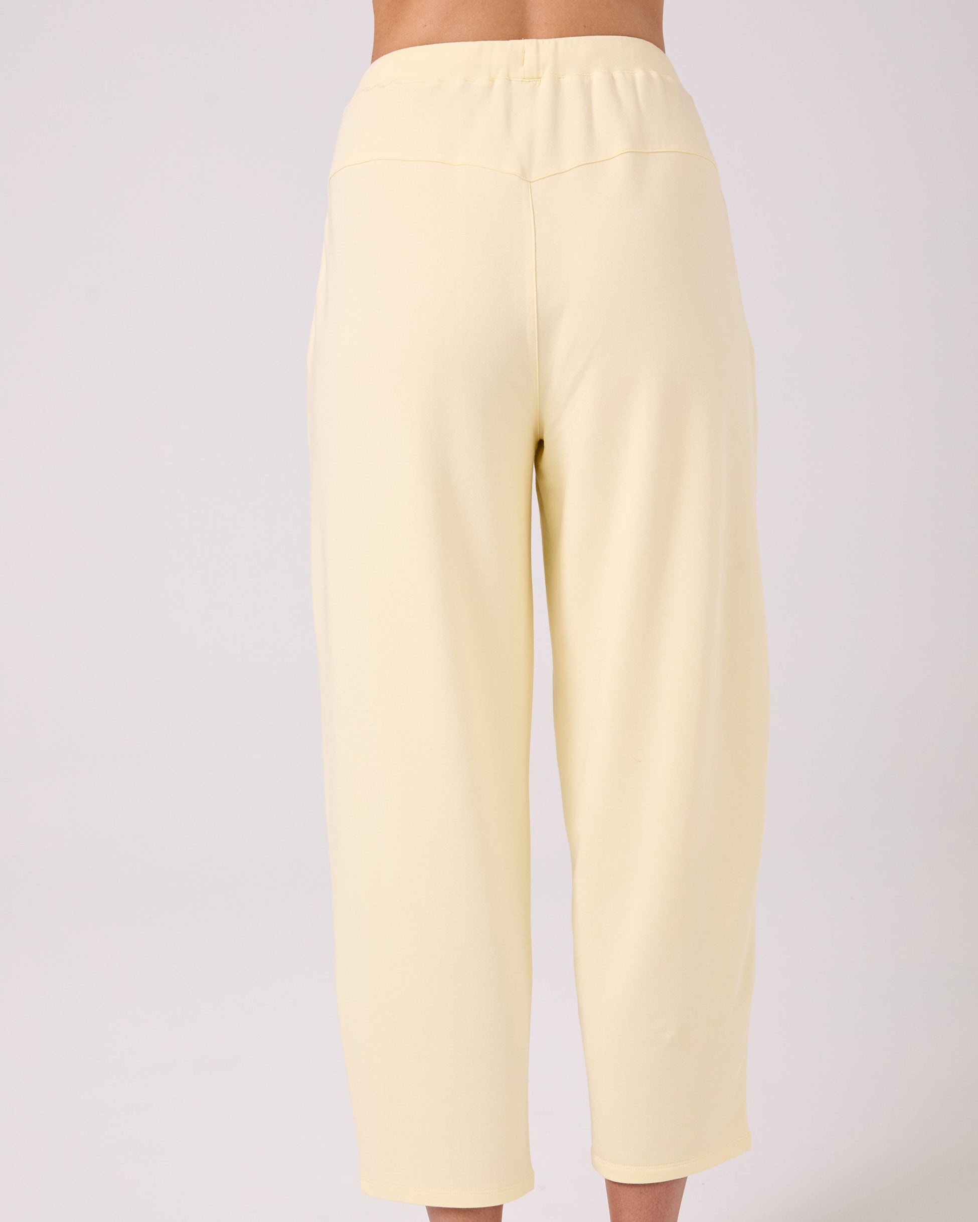 Kyoto Ankle Length French Terry Jogger - Pastel Yellow