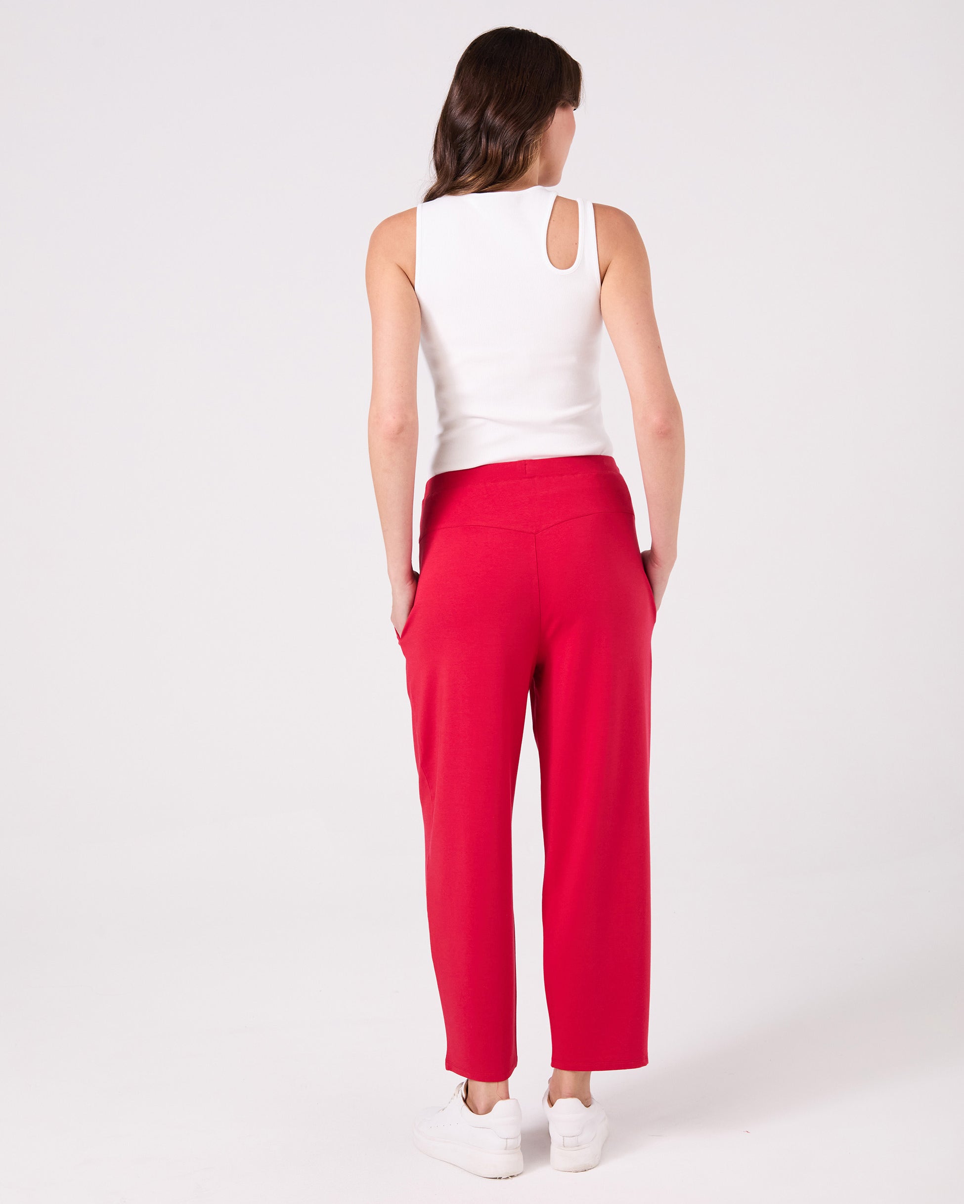 Kyoto Ankle Length French Terry Jogger - Cherry