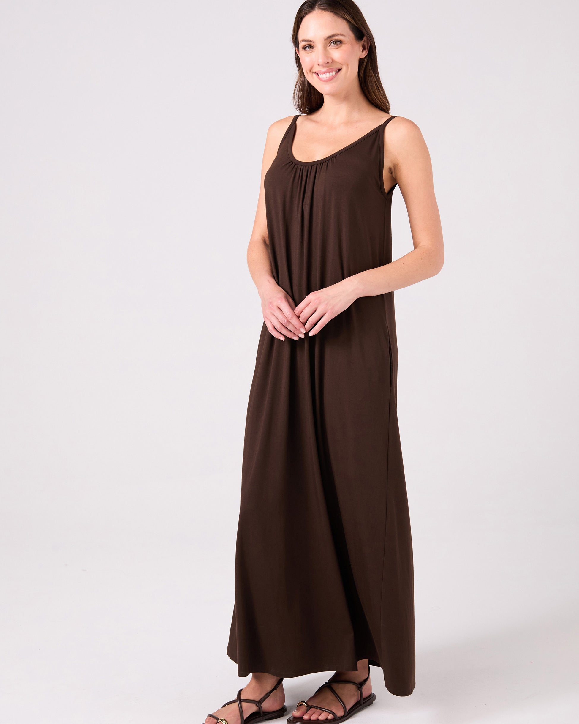 Sophia Dress - Coffee Bean