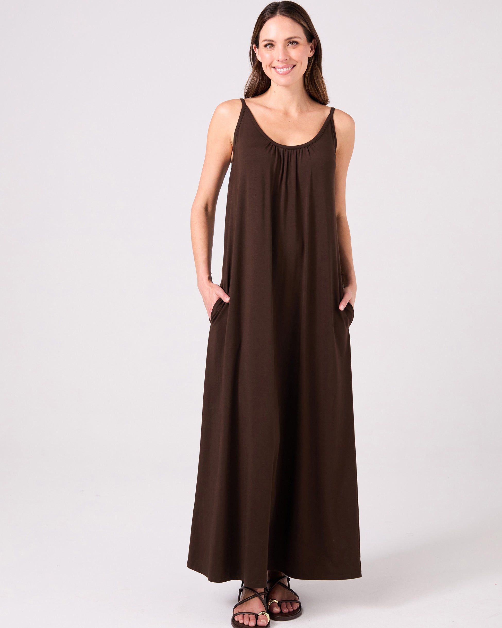 Sophia Dress - Coffee Bean