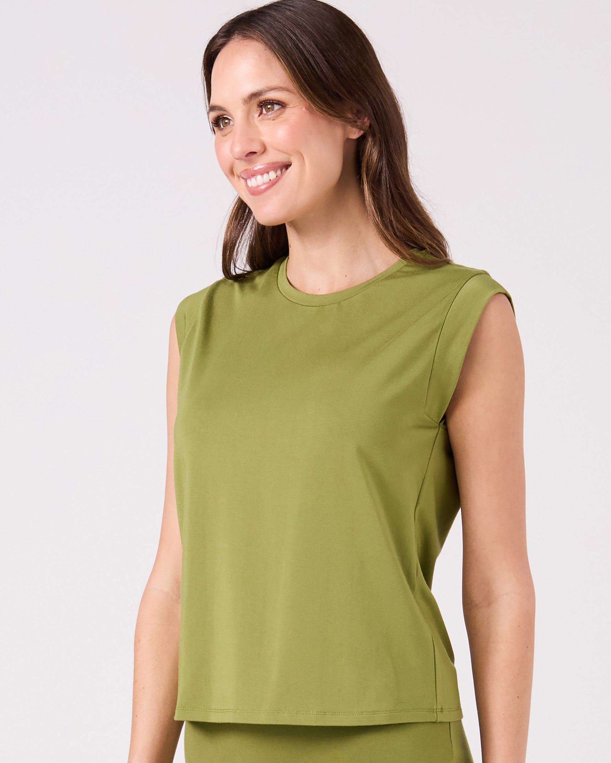 Modal Cap Sleeve Tee - Olive