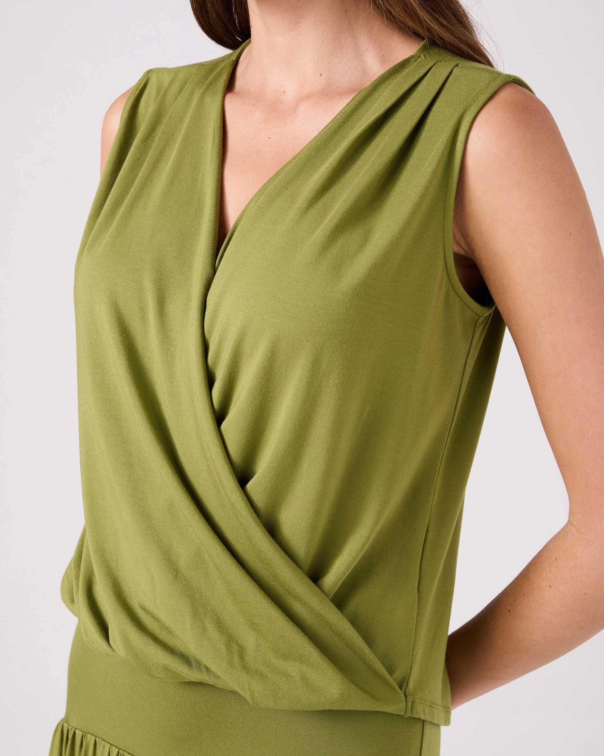 Athena Drape Top - Olive