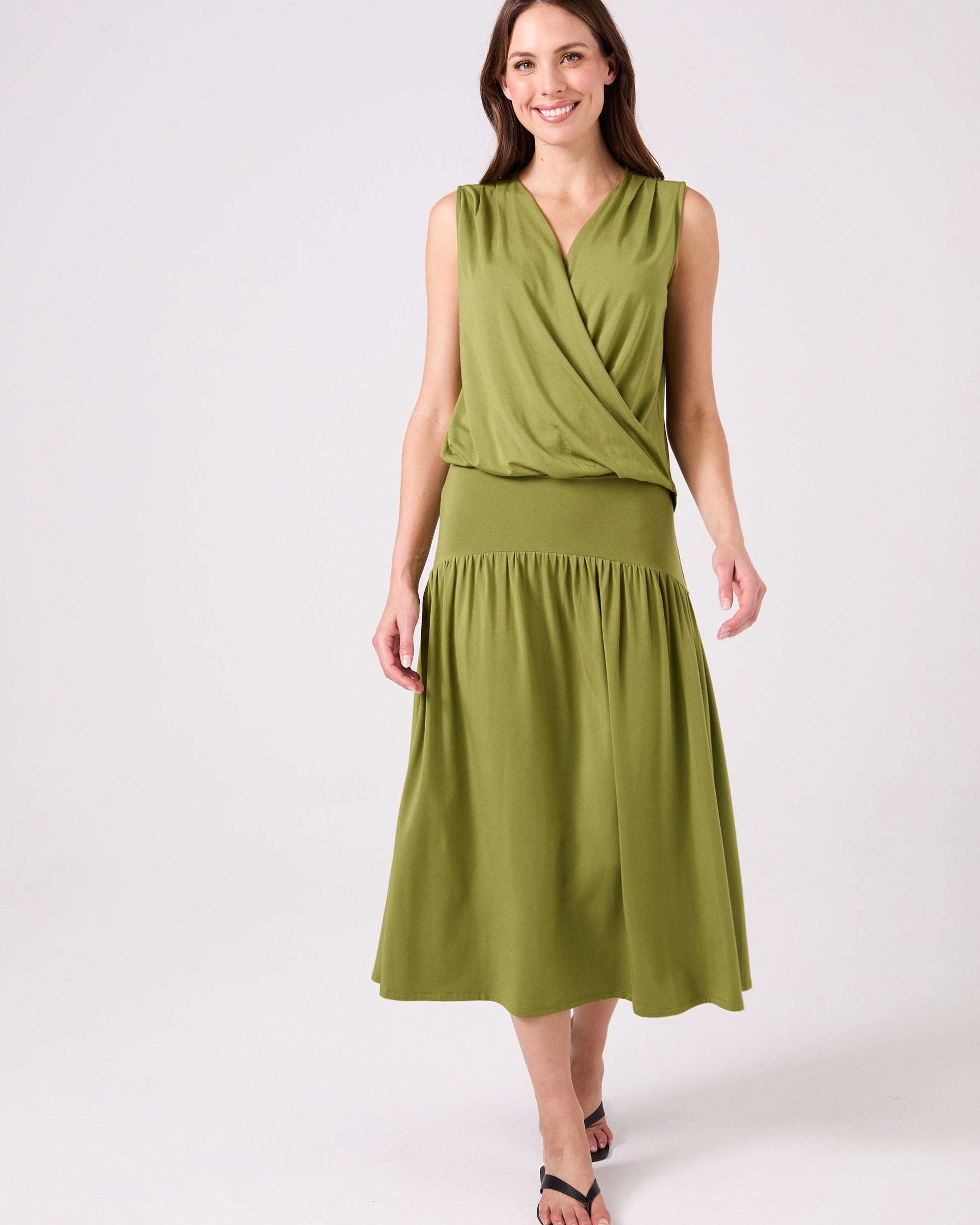 Athena Drape Top - Olive