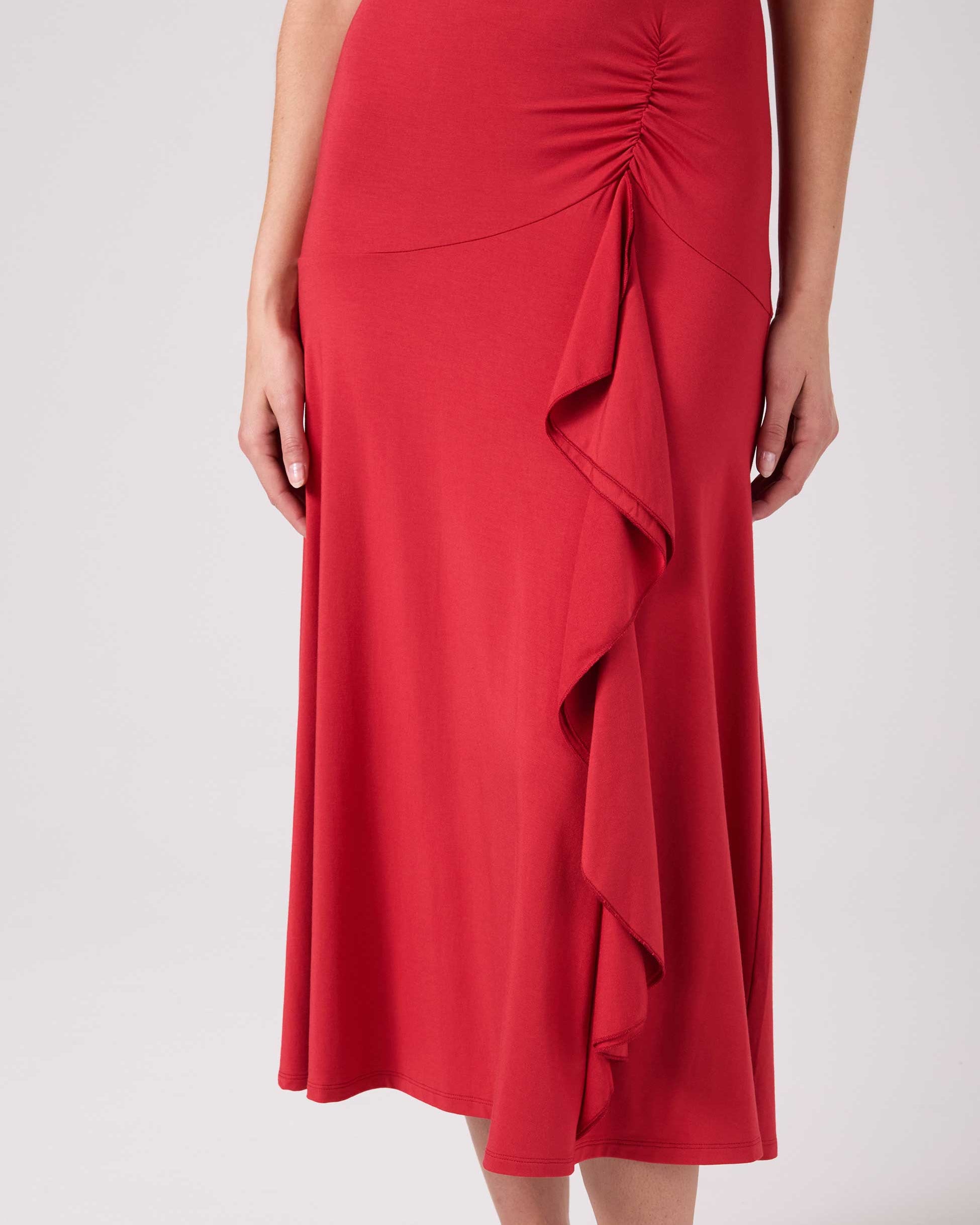 Maria Ruffle Dress - Cherry