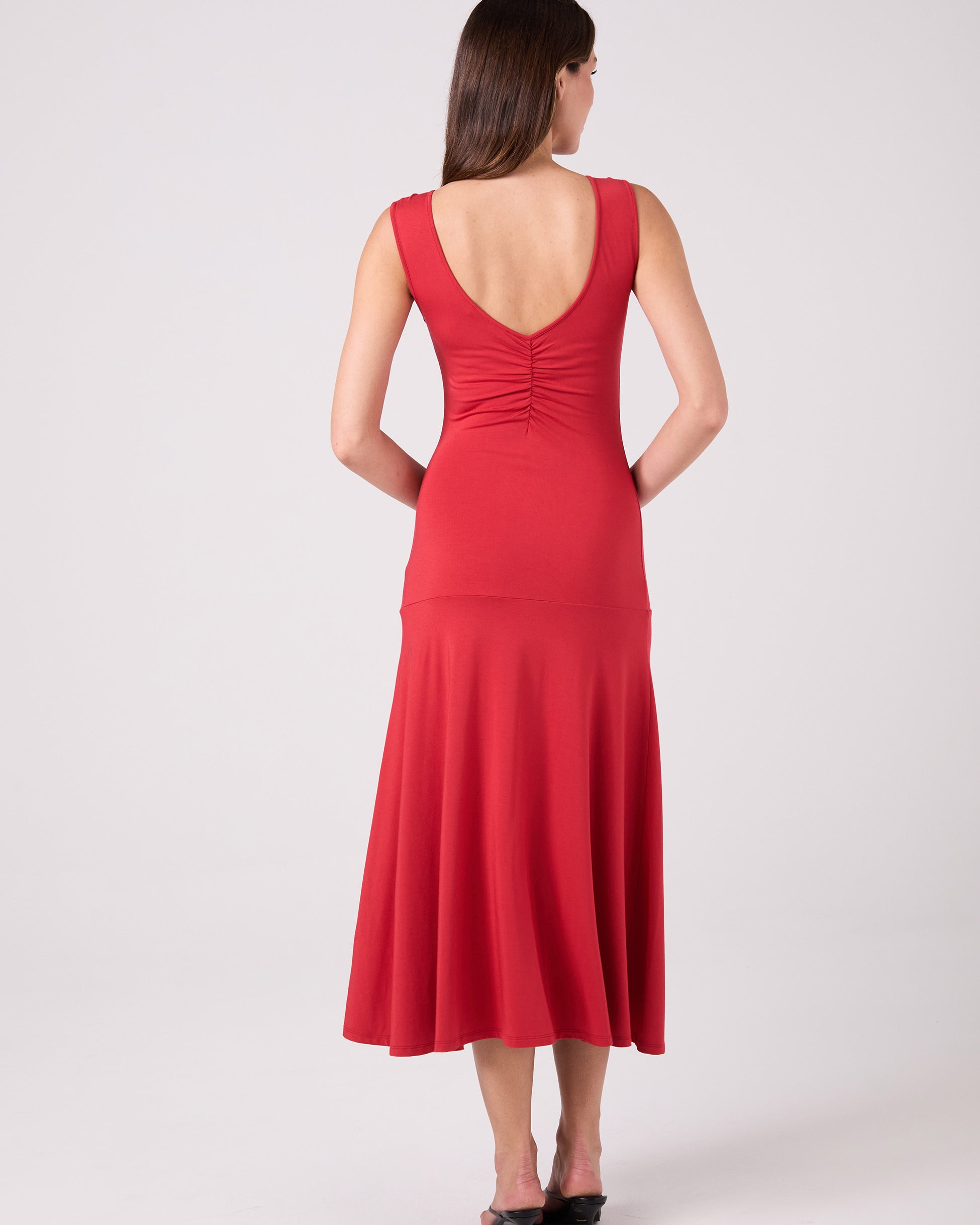 Maria Ruffle Dress - Cherry