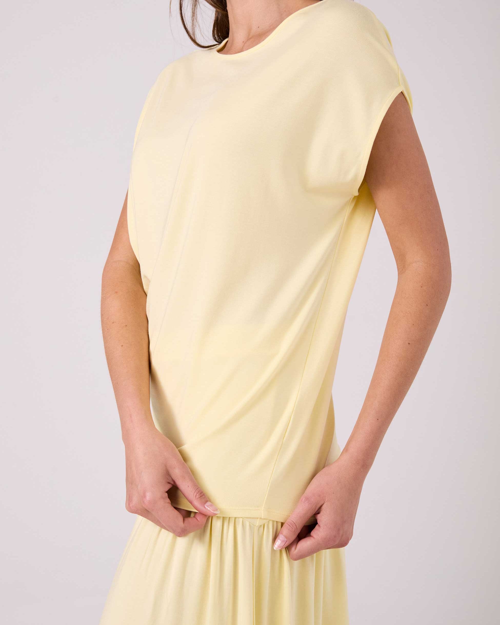 Modal Luxe Layer Tee - Pastel Yellow