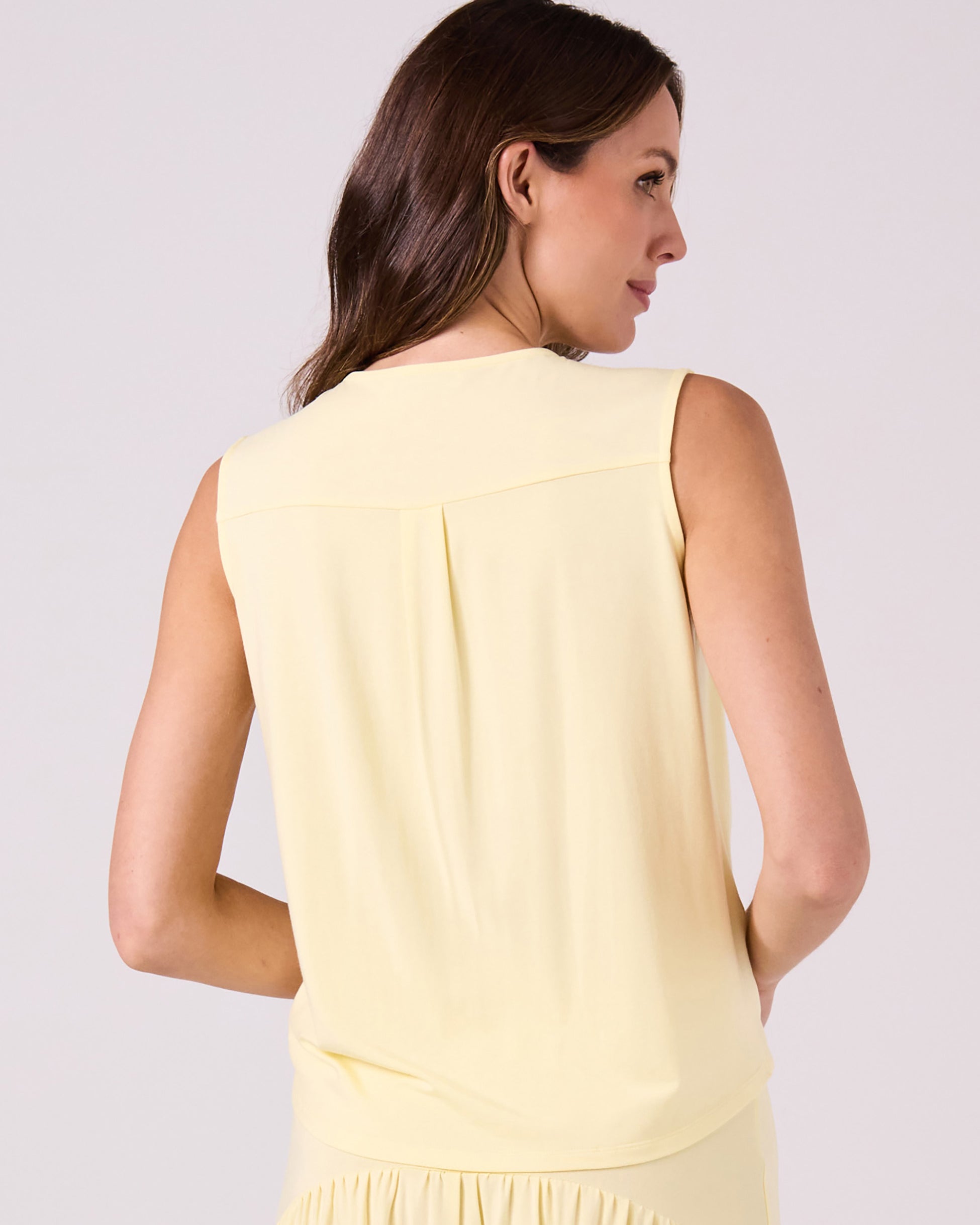 Athena Drape Top - Pastel Yellow