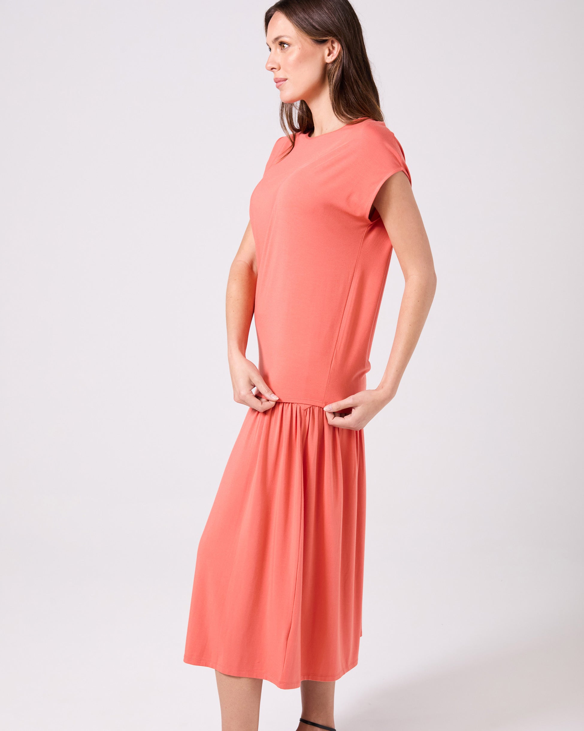 Modal Luxe Layer Tee - Burnt Sienna