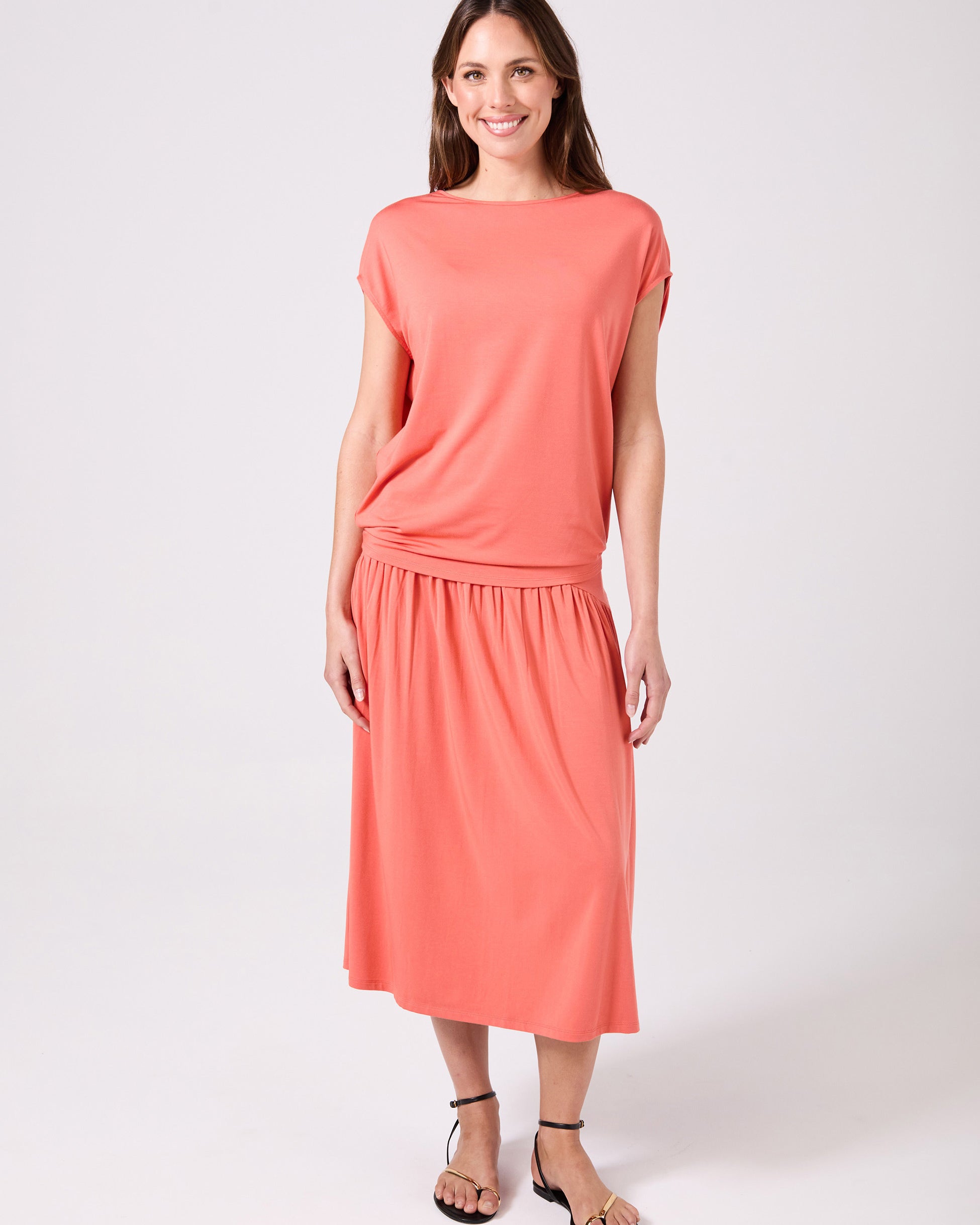 Modal Luxe Layer Tee - Burnt Sienna