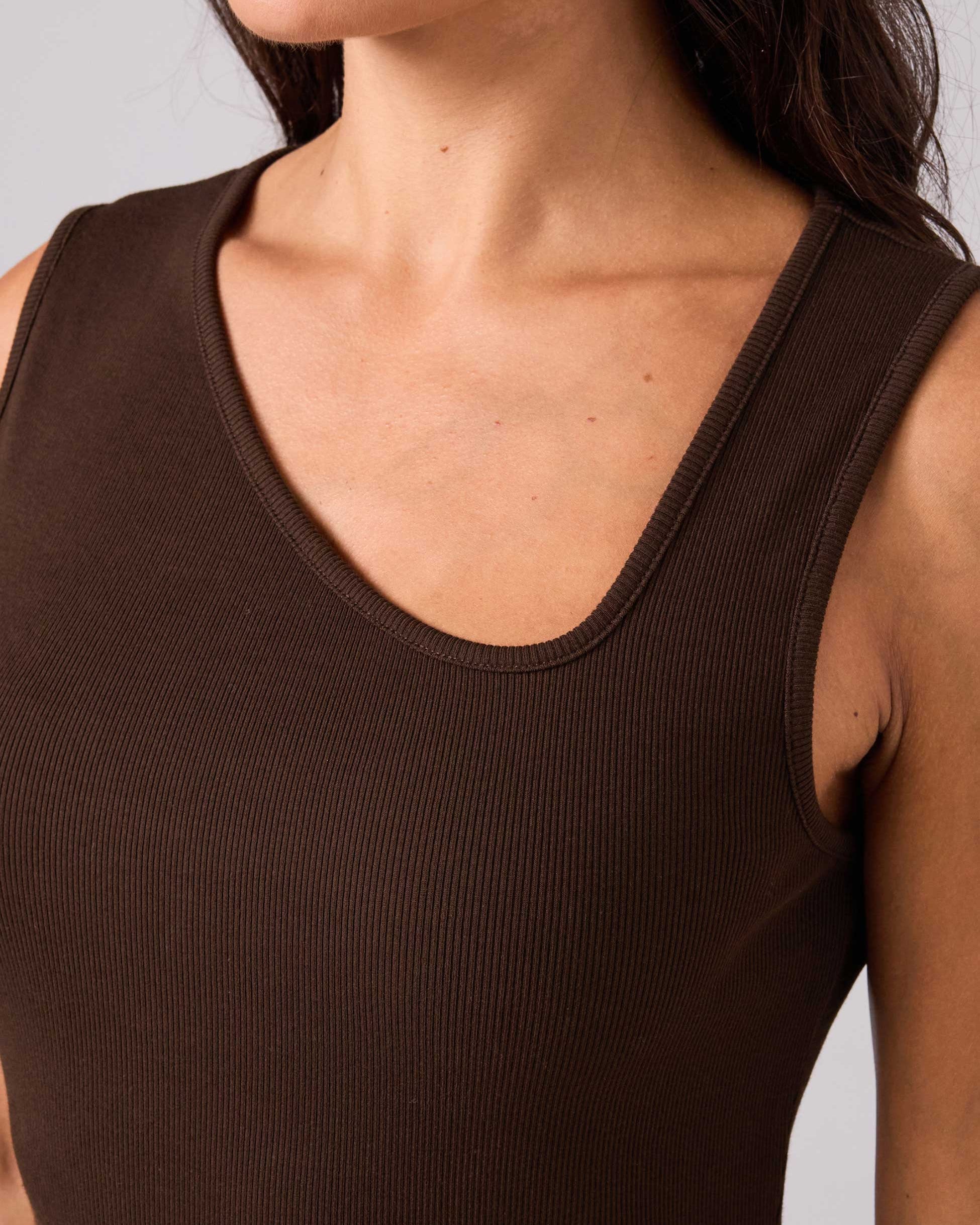 Riva Rib Tank - Coffee Bean