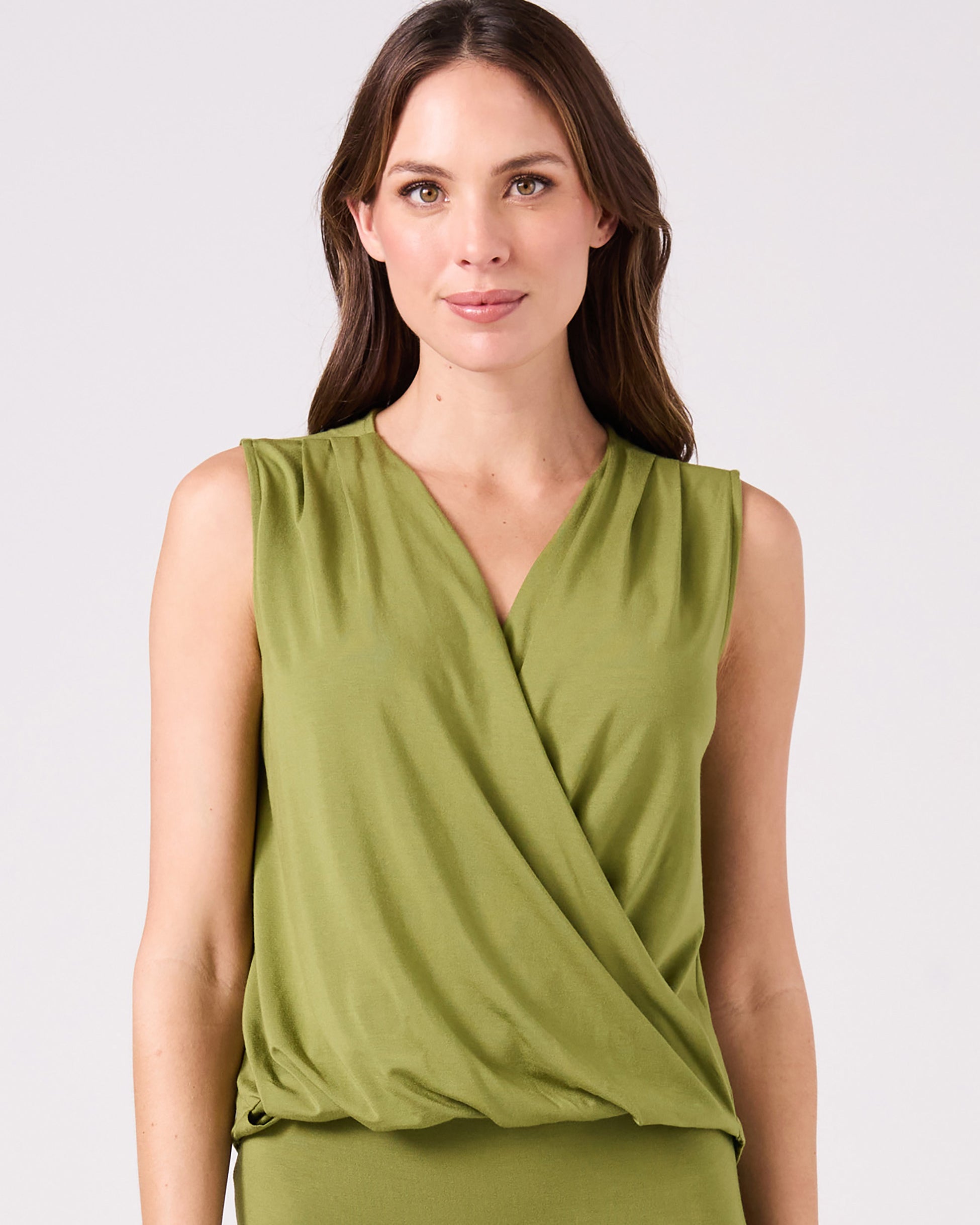 Athena Drape Top - Olive