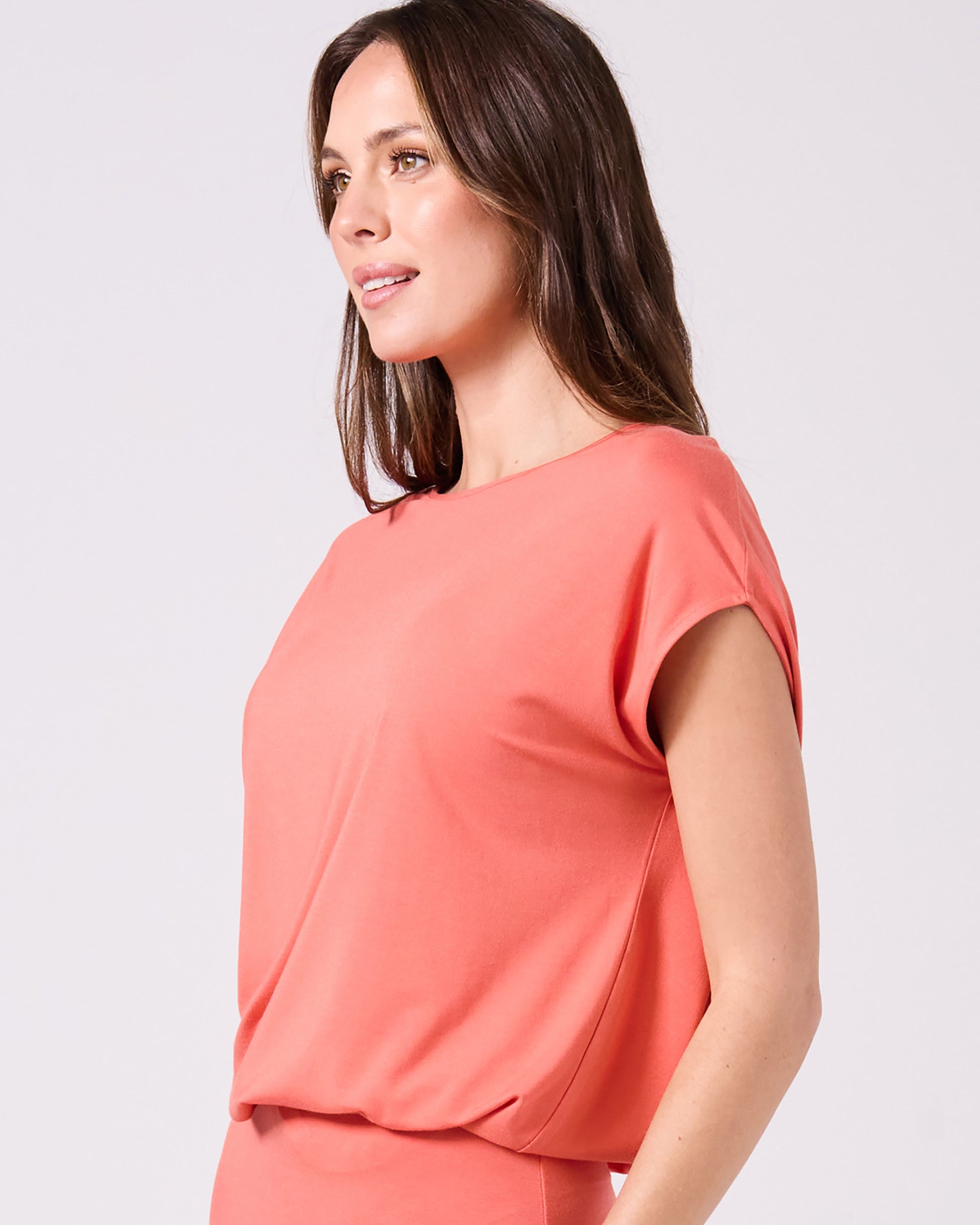 Modal Luxe Layer Tee - Burnt Sienna