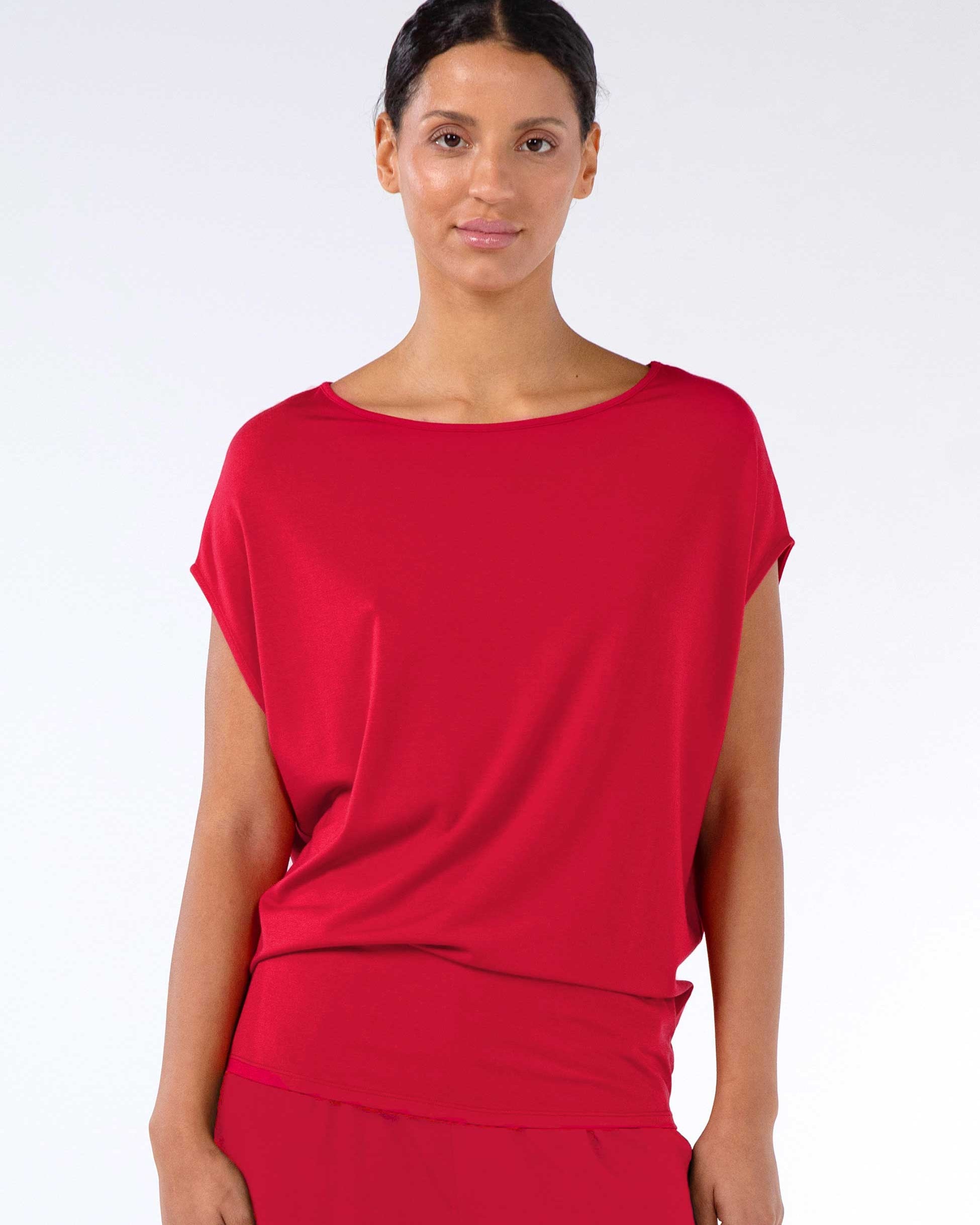 Modal Luxe Layer Tee - Cherry