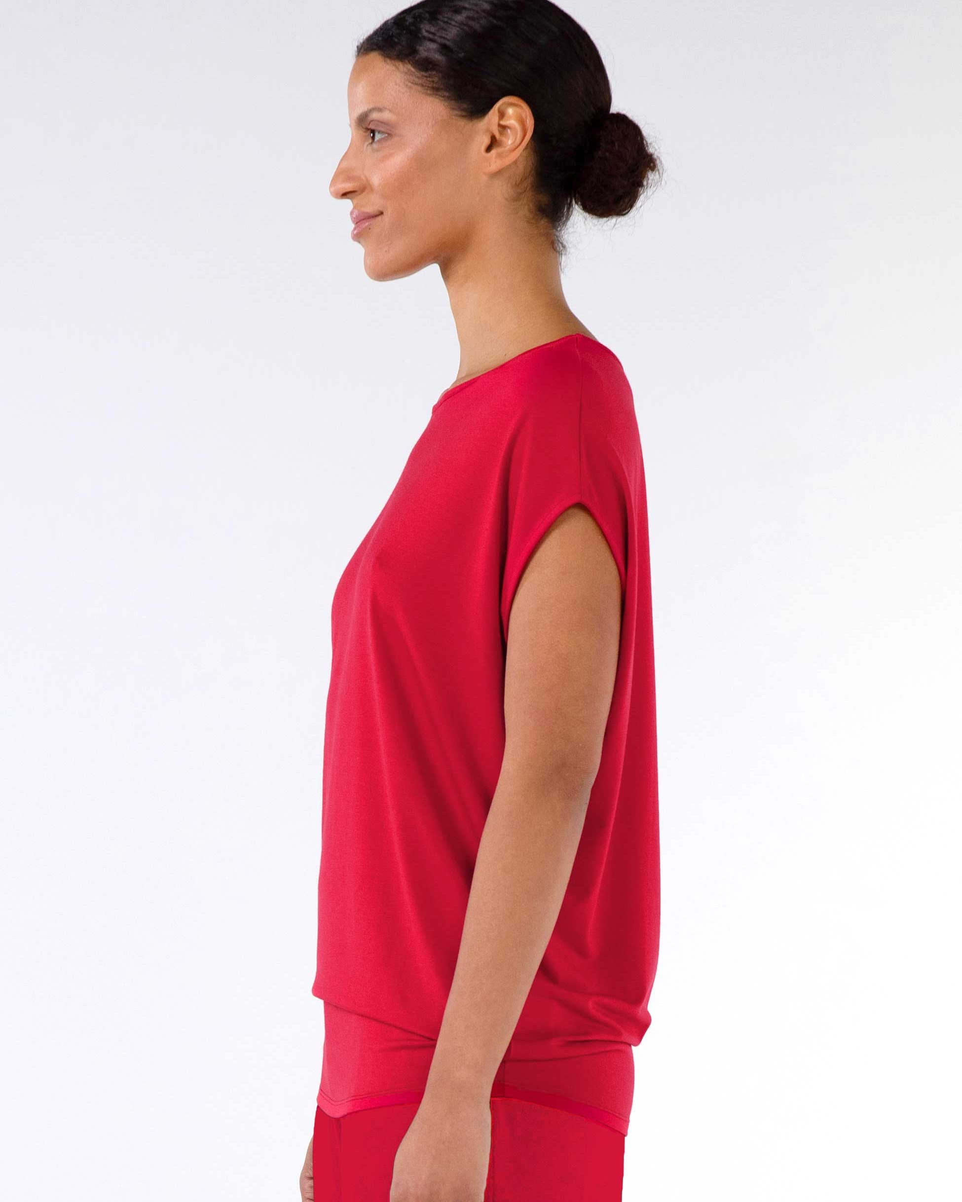 Modal Luxe Layer Tee - Cherry