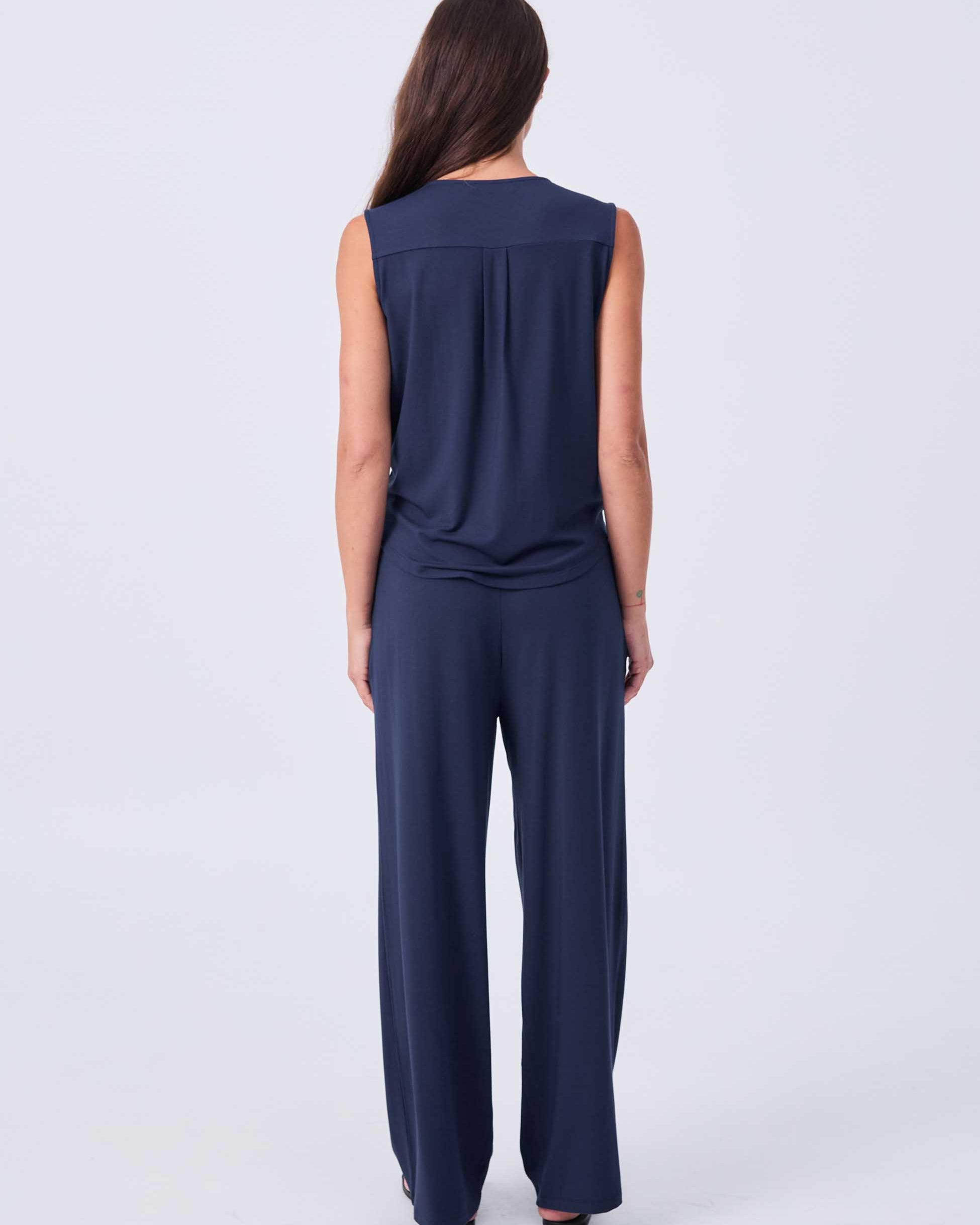 Nomad Modal Wide Leg Pant - Navy