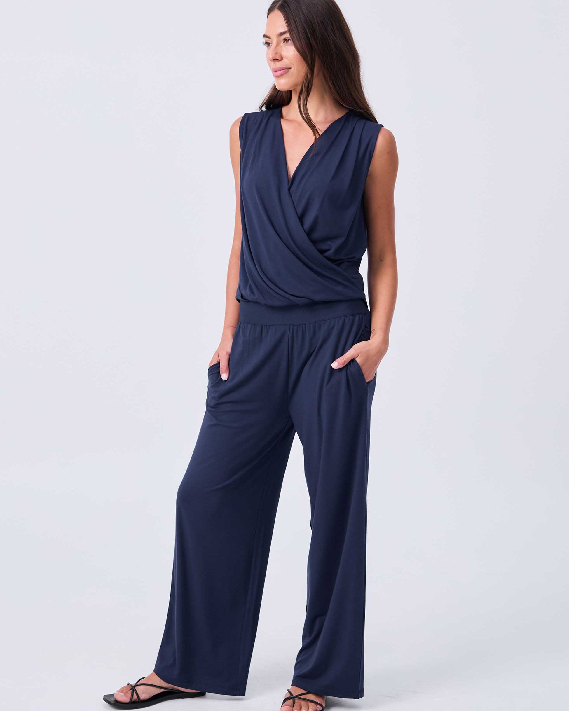 Nomad Modal Wide Leg Pant - Navy