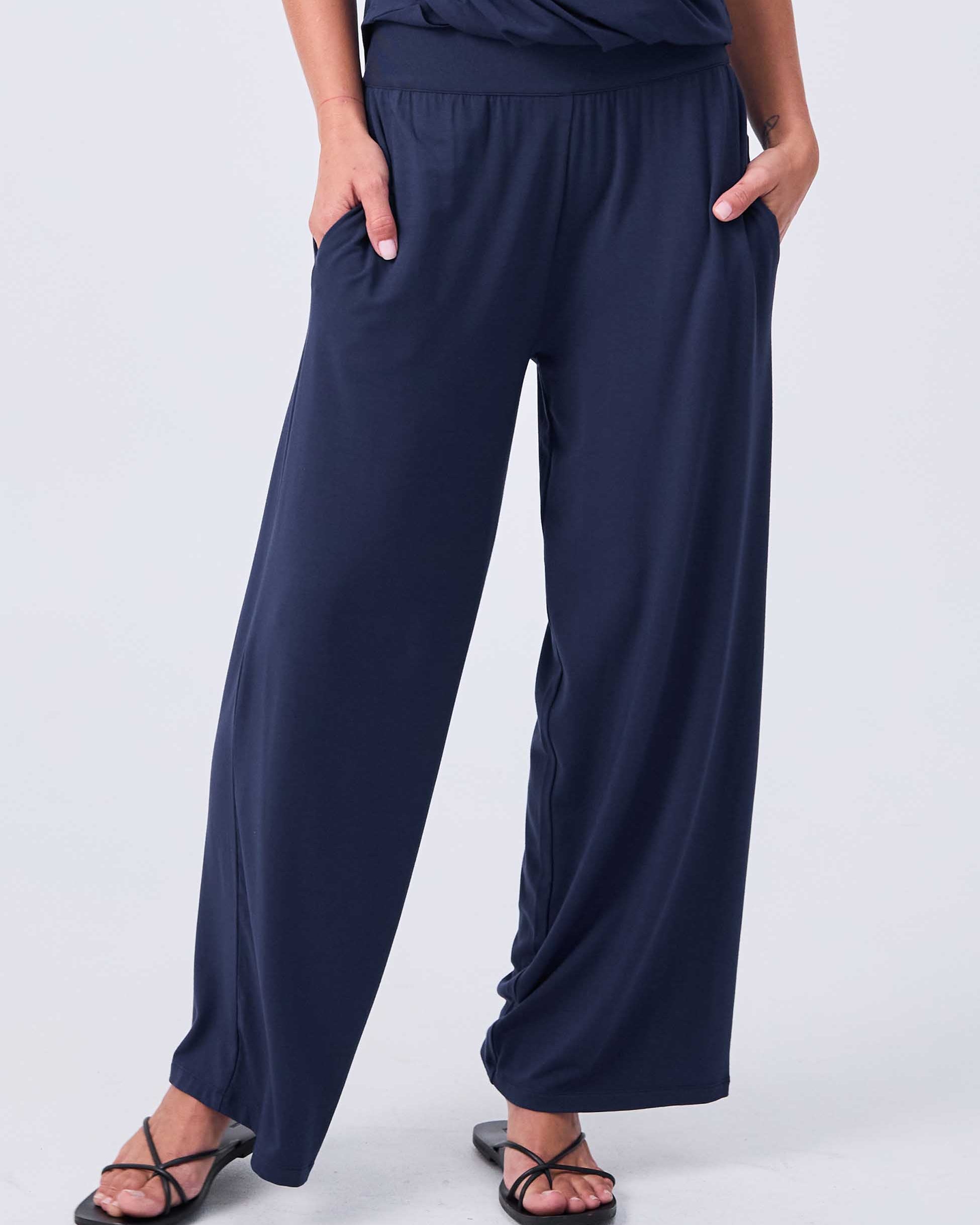Nomad Modal Wide Leg Pant - Navy