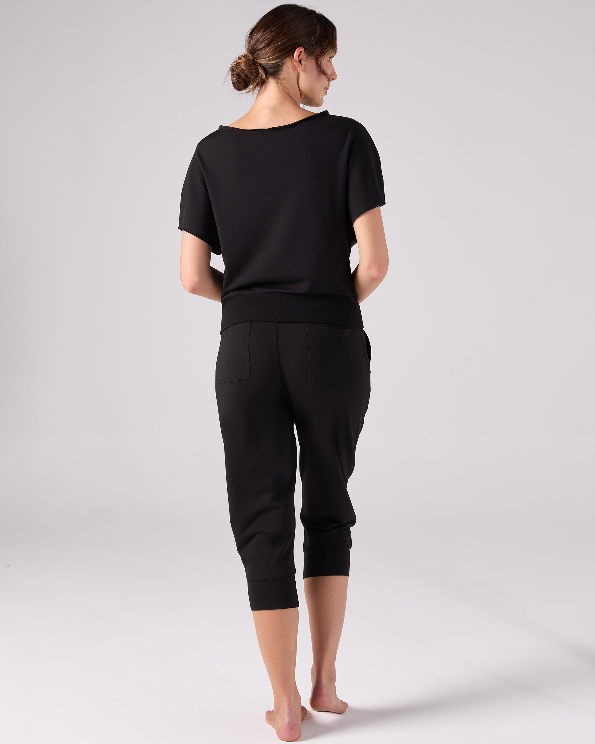 Breeze French Terry Cropped Jogger - Black