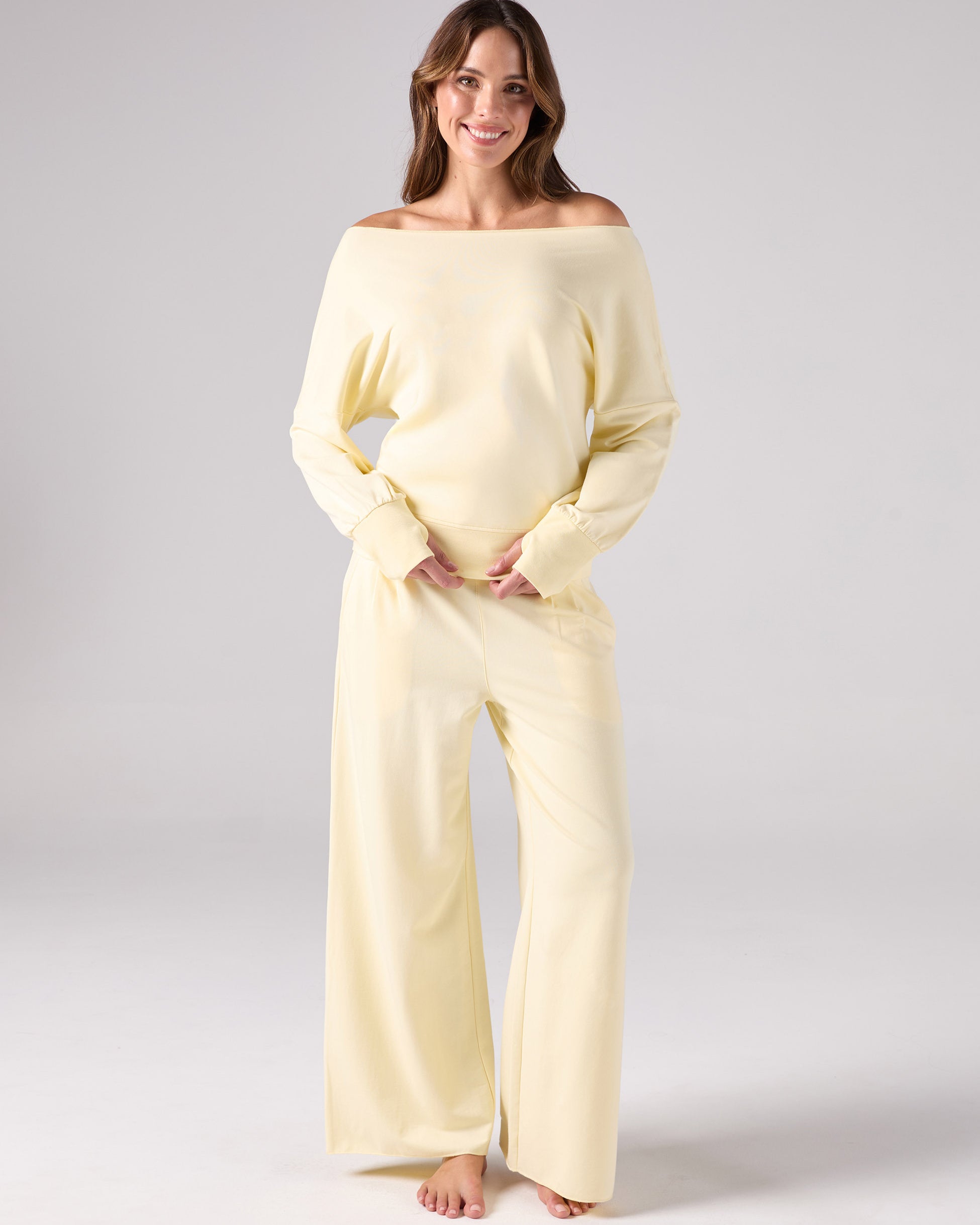 French Terry Yin Sweat Pant - Pastel Yellow