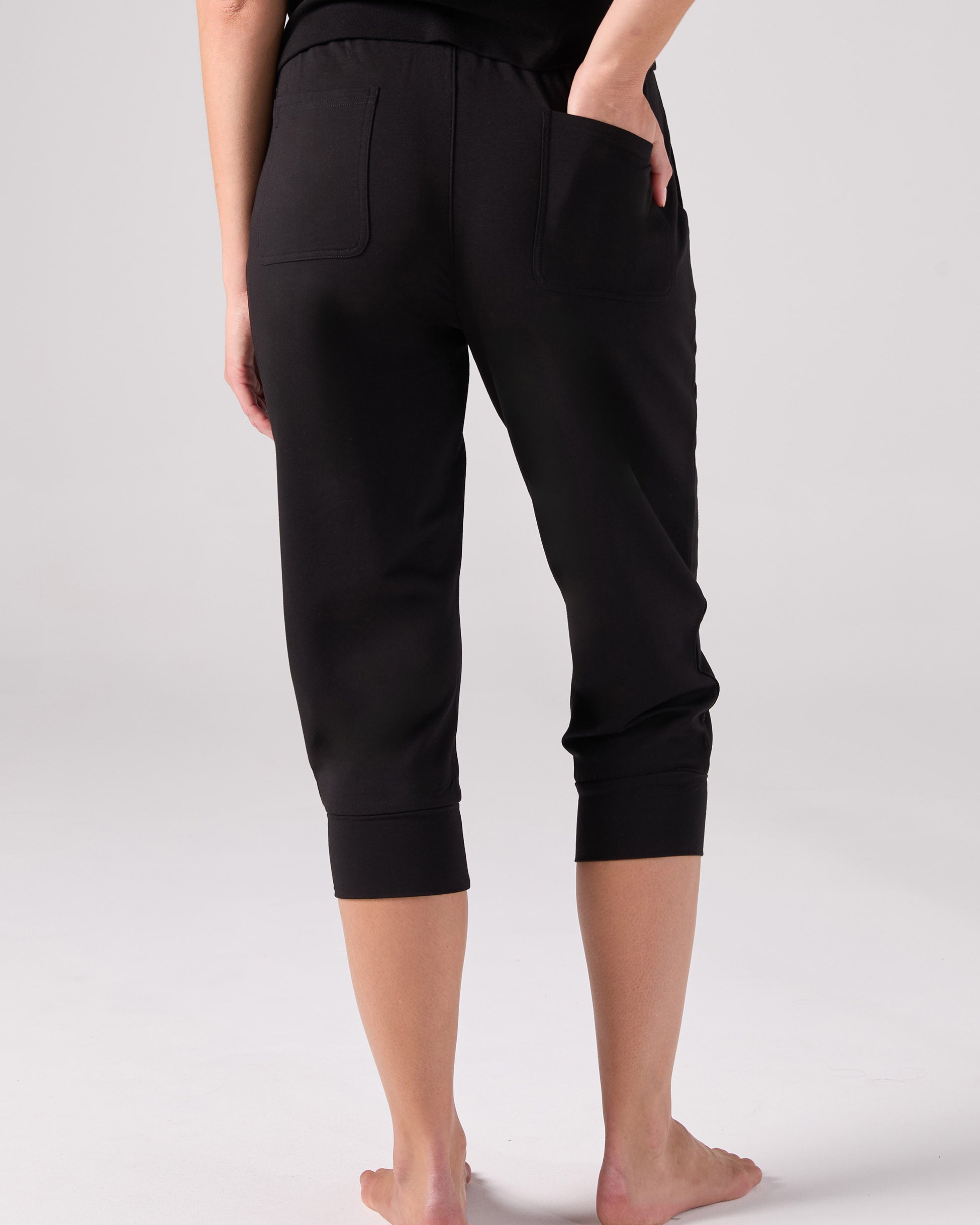 Breeze French Terry Cropped Jogger - Black