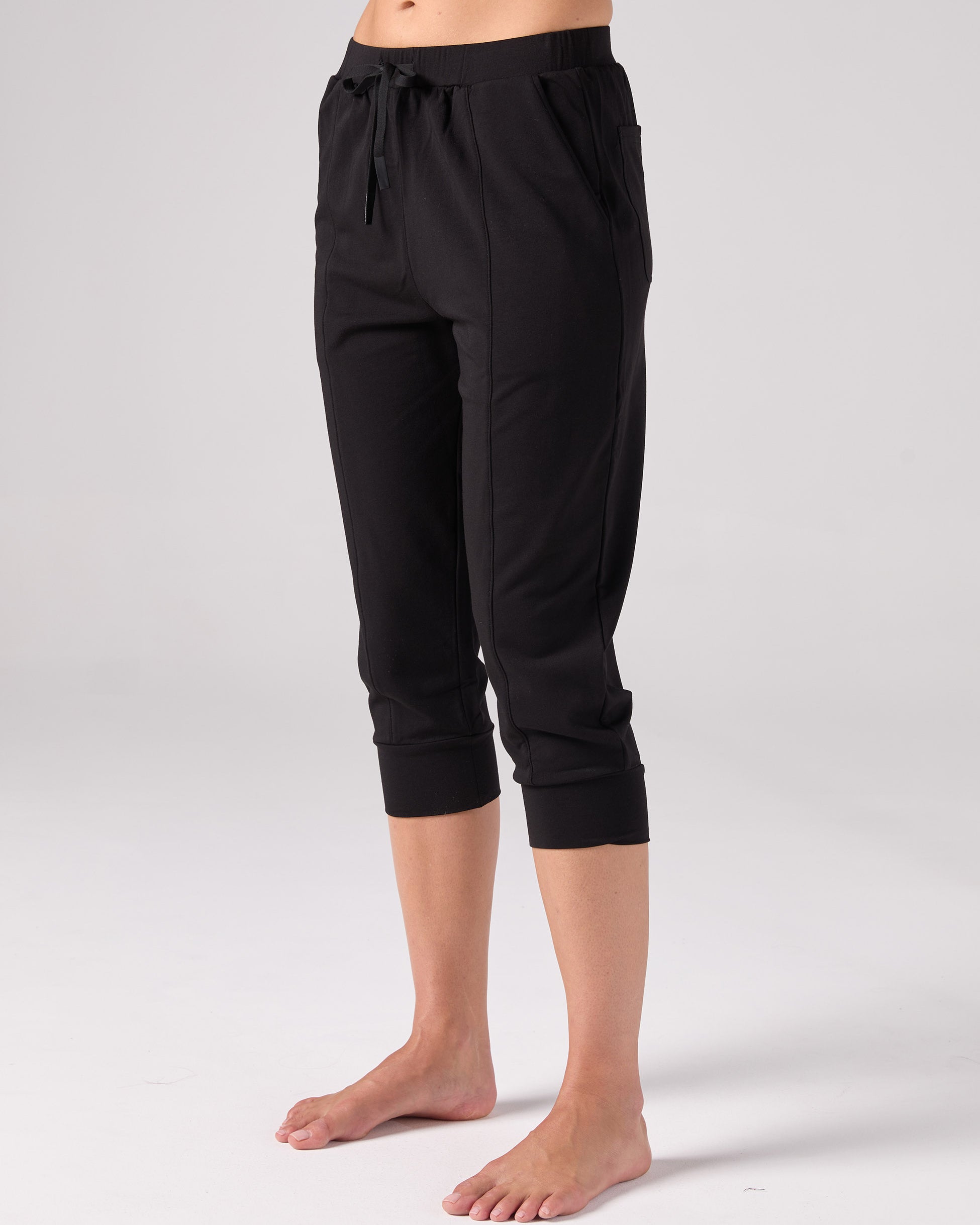Breeze French Terry Cropped Jogger - Black