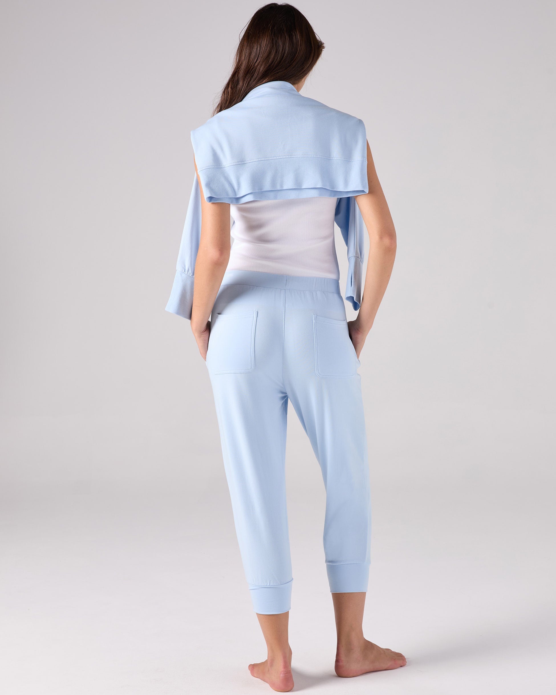 Breeze French Terry Cropped Jogger - Cashmere Blue