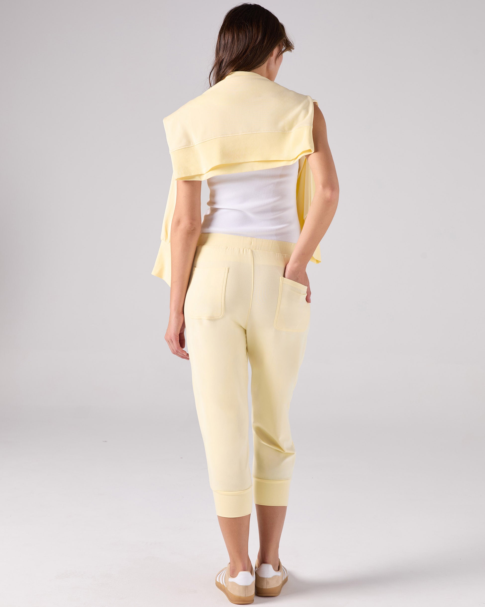 Breeze French Terry Cropped Jogger - Pastel Yellow