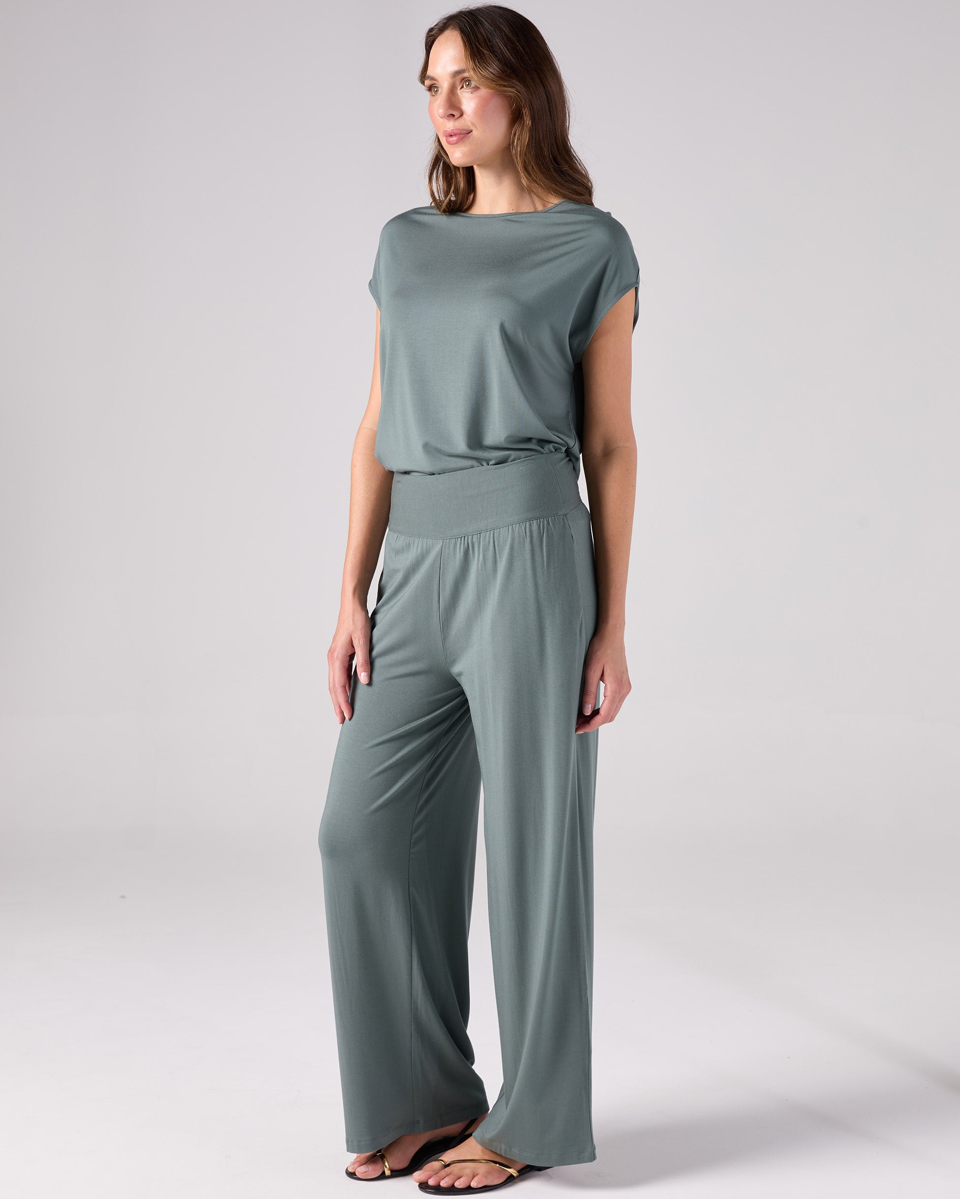 Nomad Modal Wide Leg Pant - Sage