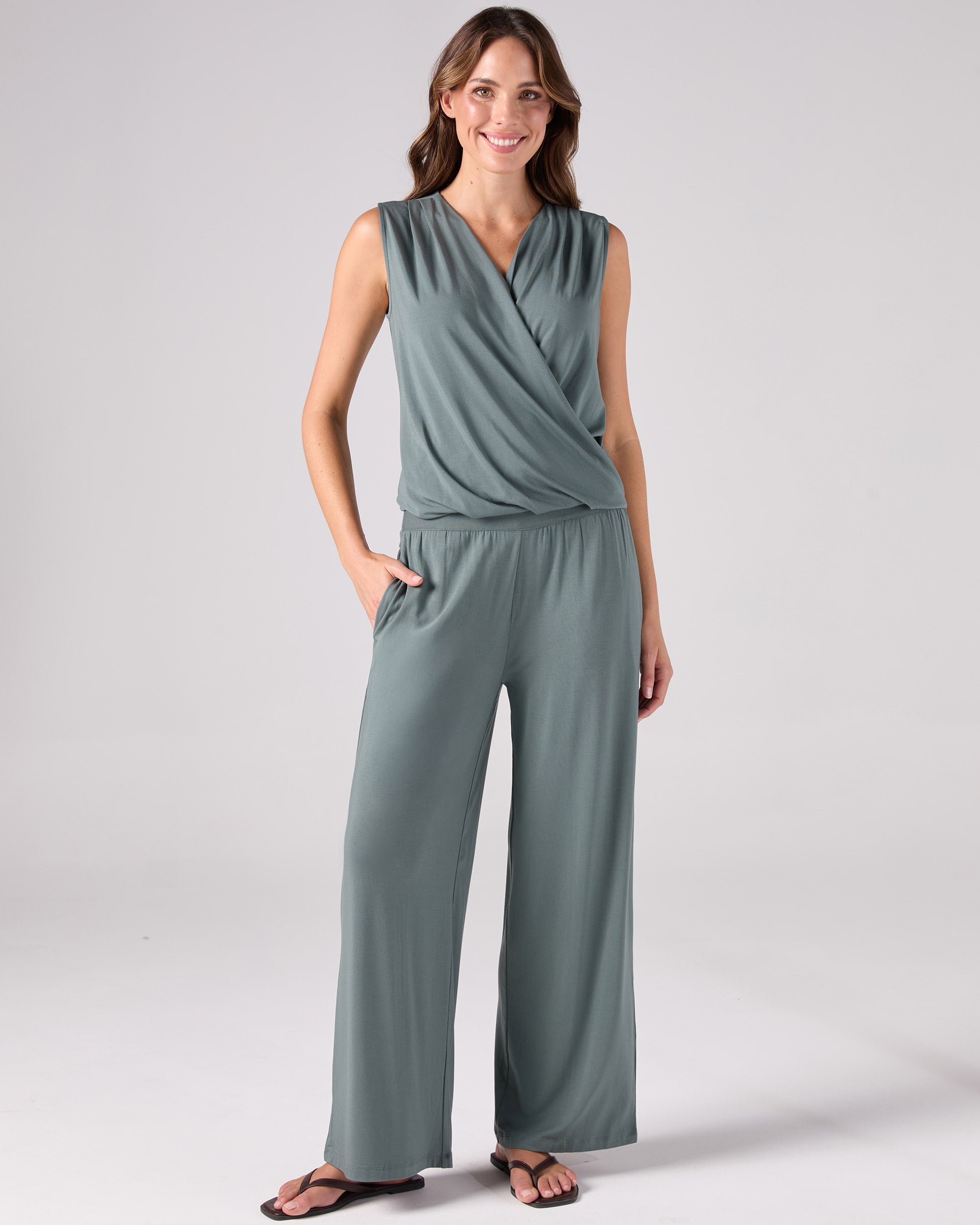 Athena Drape Top - Sage