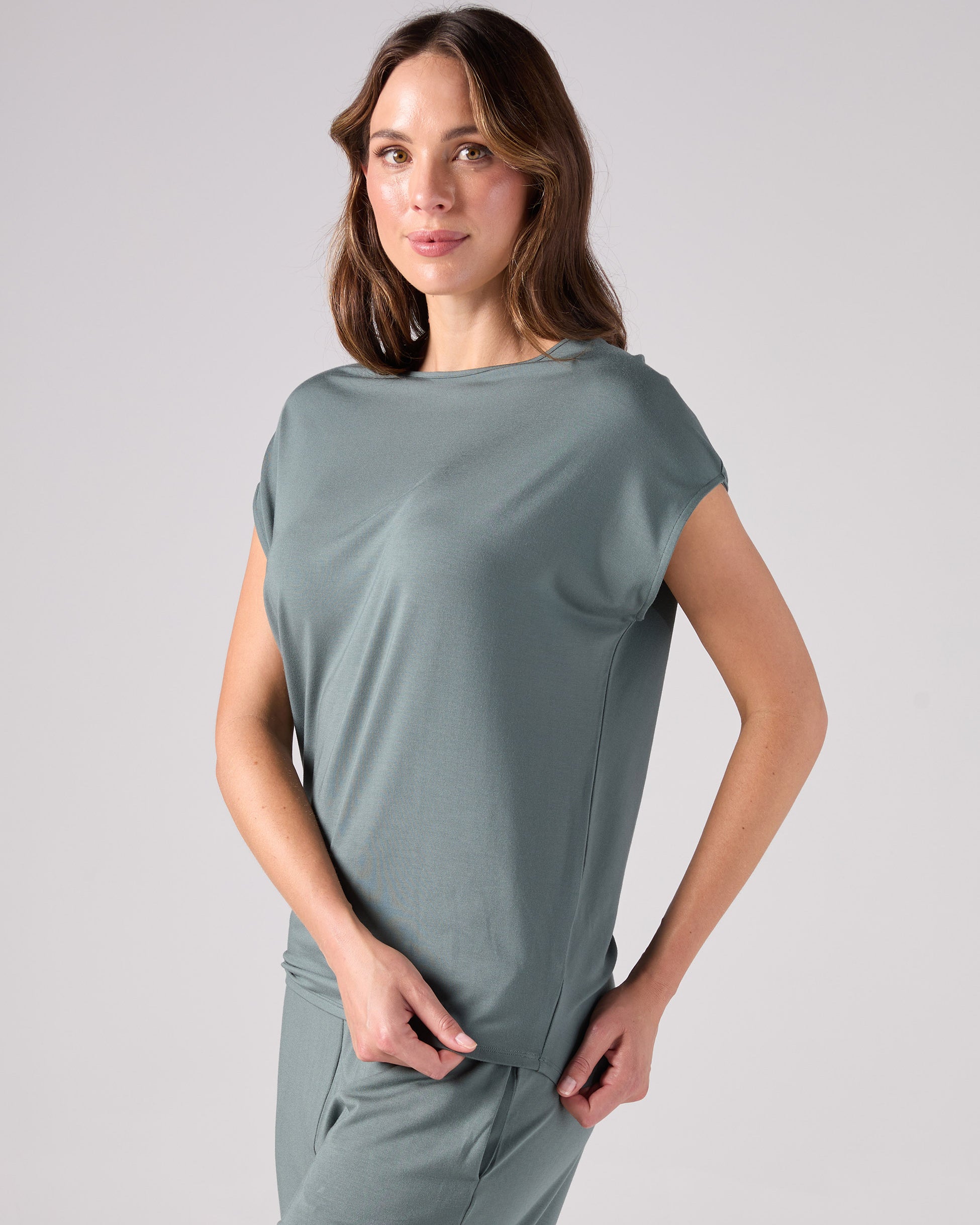 Modal Luxe Layer Tee - Sage