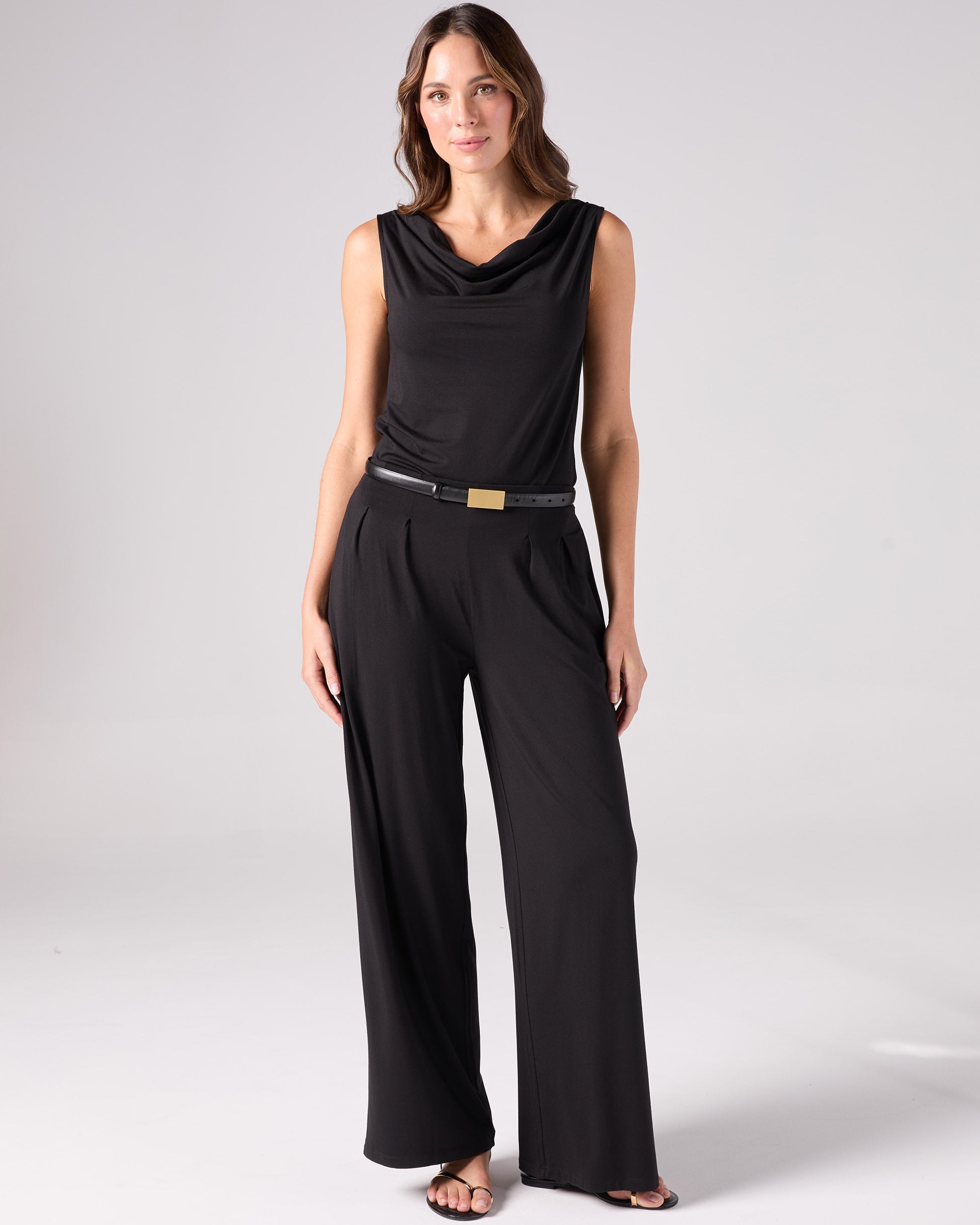Drape Neck Top - Black