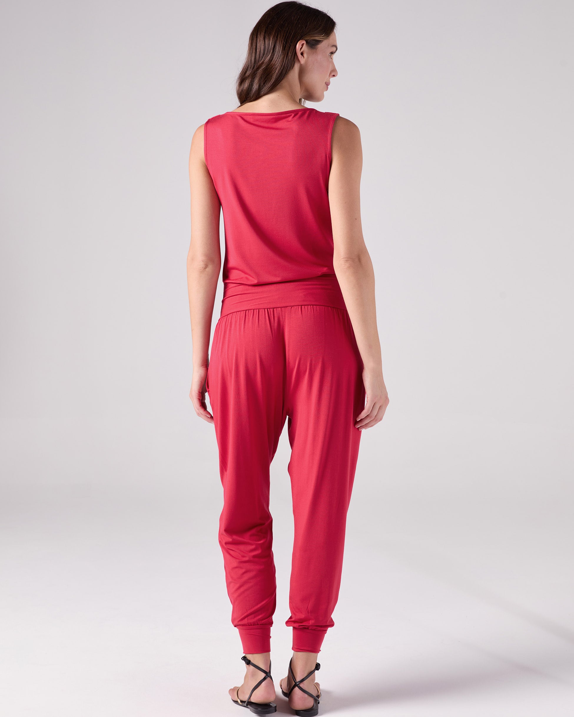 Drape Neck Top - Cherry